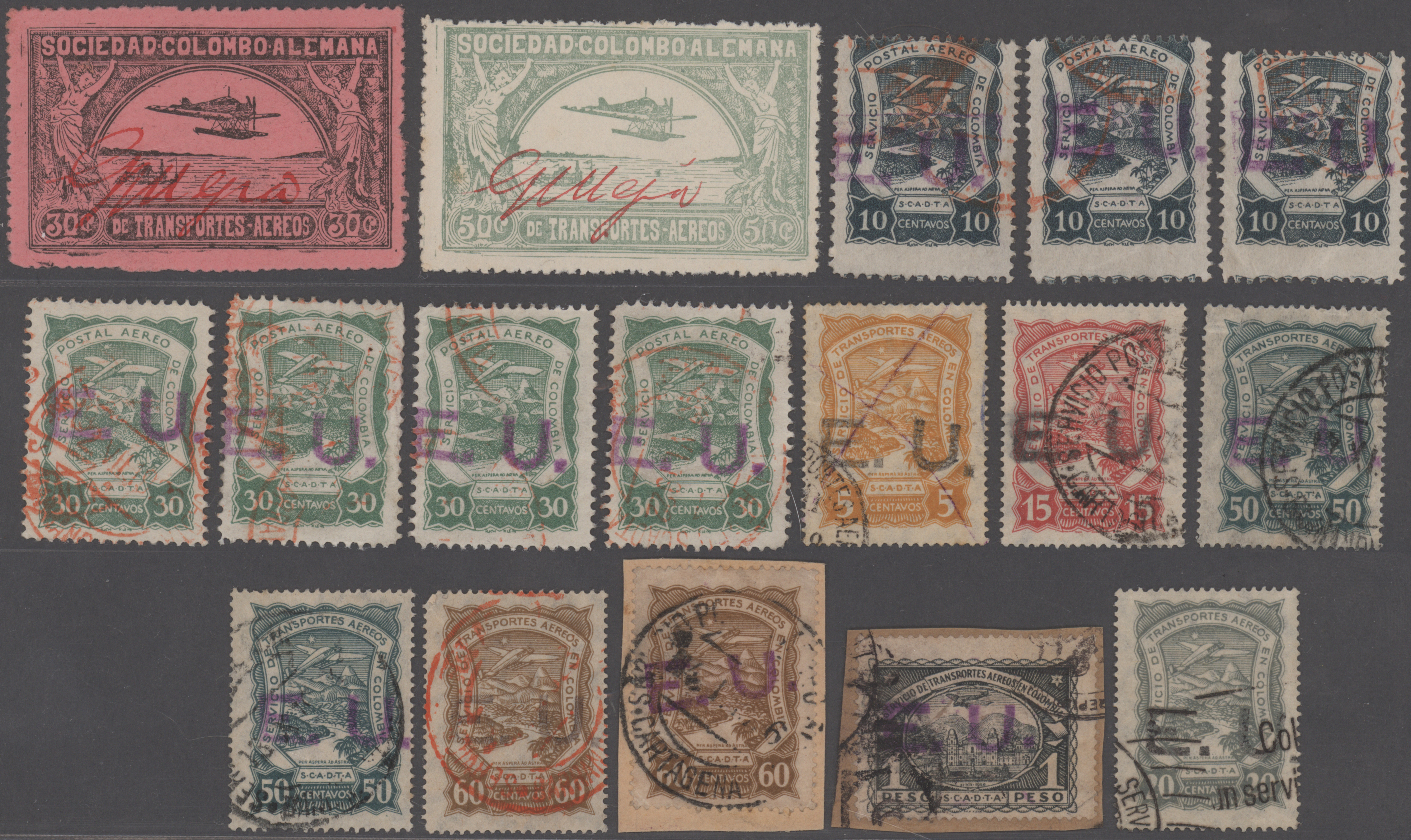 Lot 07815 - SCADTA - Länder-Aufdrucke  -  Auktionshaus Christoph Gärtner GmbH & Co. KG 55th AUCTION - Day 4