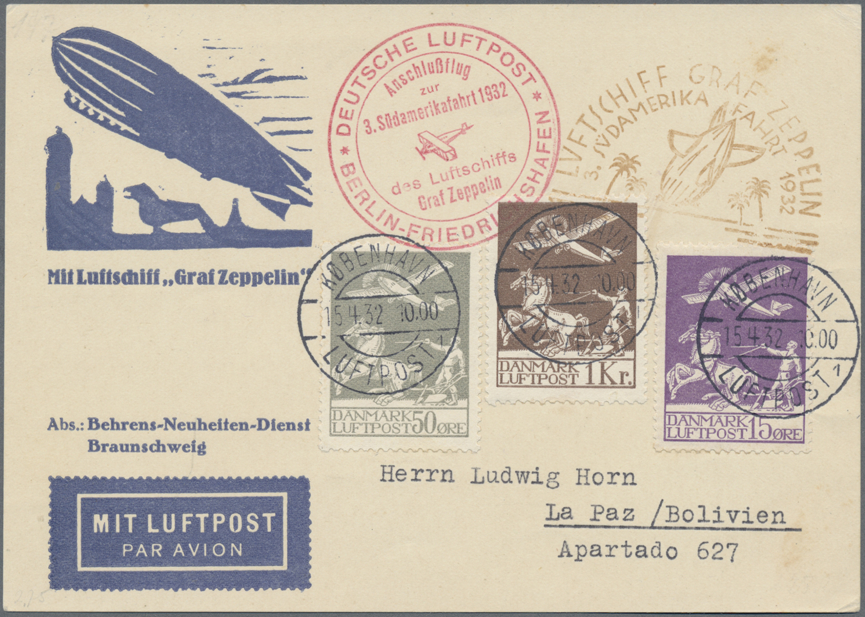 Lot 03162 - zeppelinpost europa - Auktionshaus Christoph Gärtner GmbH & Co. KG 57th AUCTION - Day 2 Lot 03162 - zeppelinpost europa - Auktionshaus Christoph Gärtner GmbH & Co. KG 57th AUCTION - Day 2