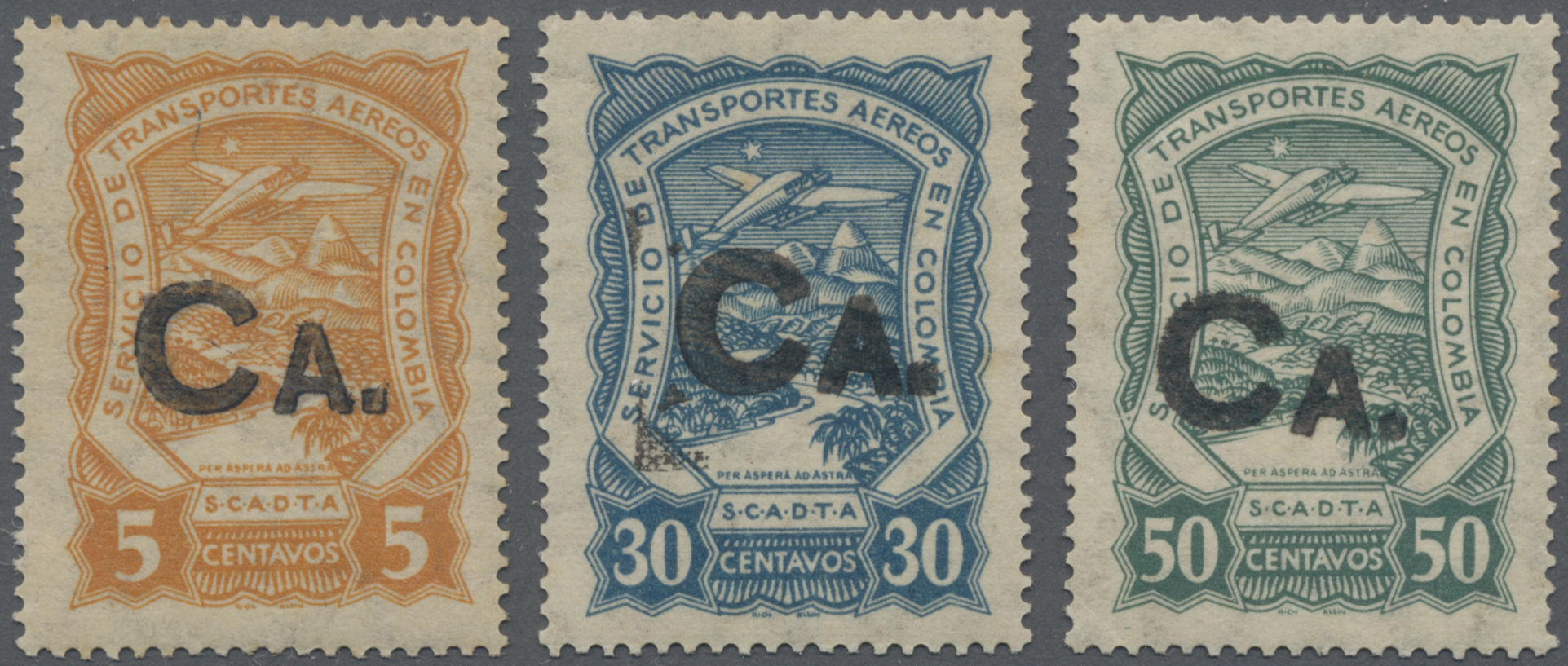 Lot 03134 - SCADTA - Länder-Aufdrucke - Auktionshaus Christoph Gärtner GmbH & Co. KG 55th AUCTION - Day 2 Lot 03134 - SCADTA - Länder-Aufdrucke - Auktionshaus Christoph Gärtner GmbH & Co. KG 55th AUCTION - Day 2