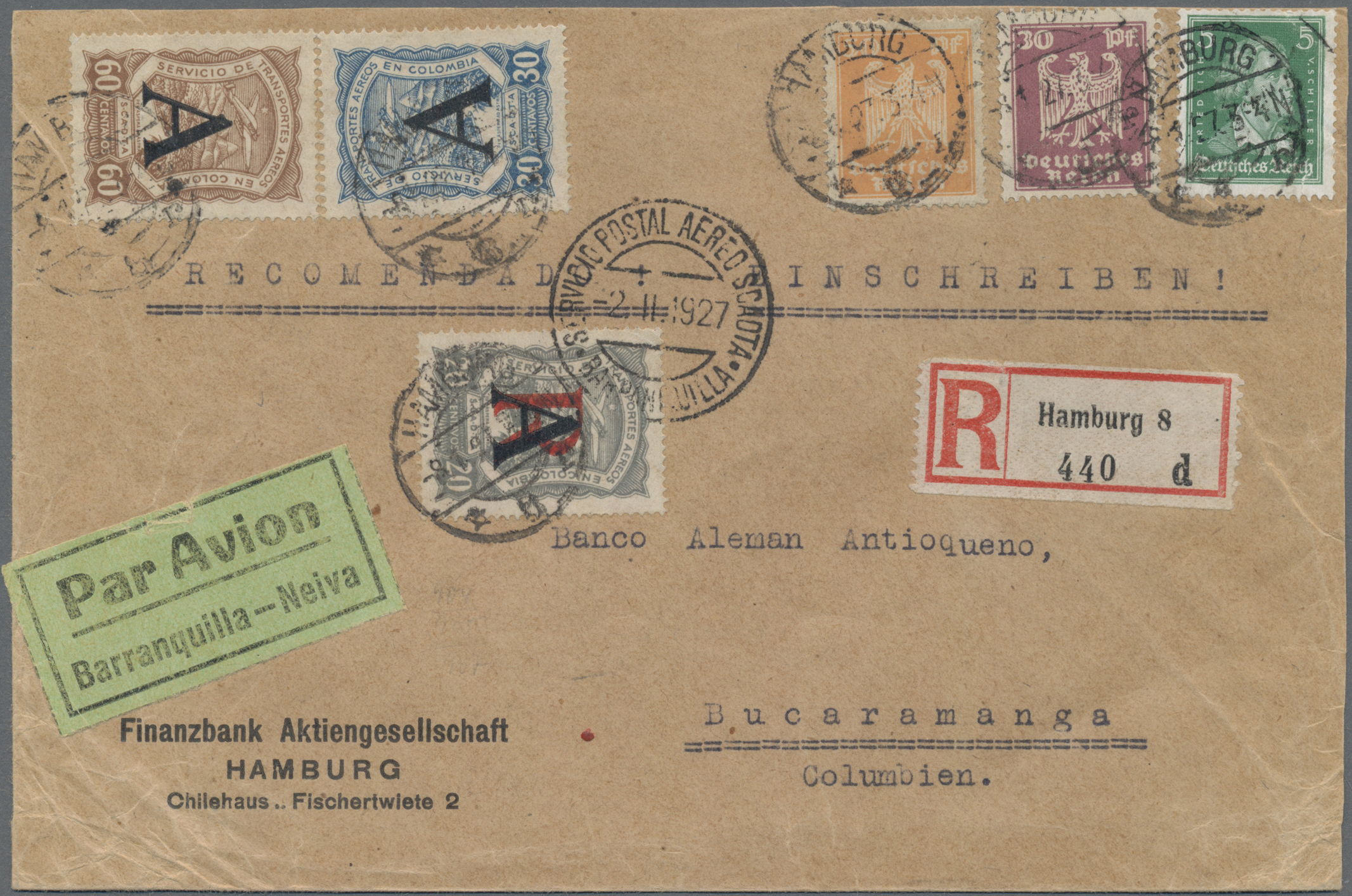 Lot 03143 - SCADTA - Länder-Aufdrucke - Auktionshaus Christoph Gärtner GmbH & Co. KG 55th AUCTION - Day 2 Lot 03143 - SCADTA - Länder-Aufdrucke - Auktionshaus Christoph Gärtner GmbH & Co. KG 55th AUCTION - Day 2