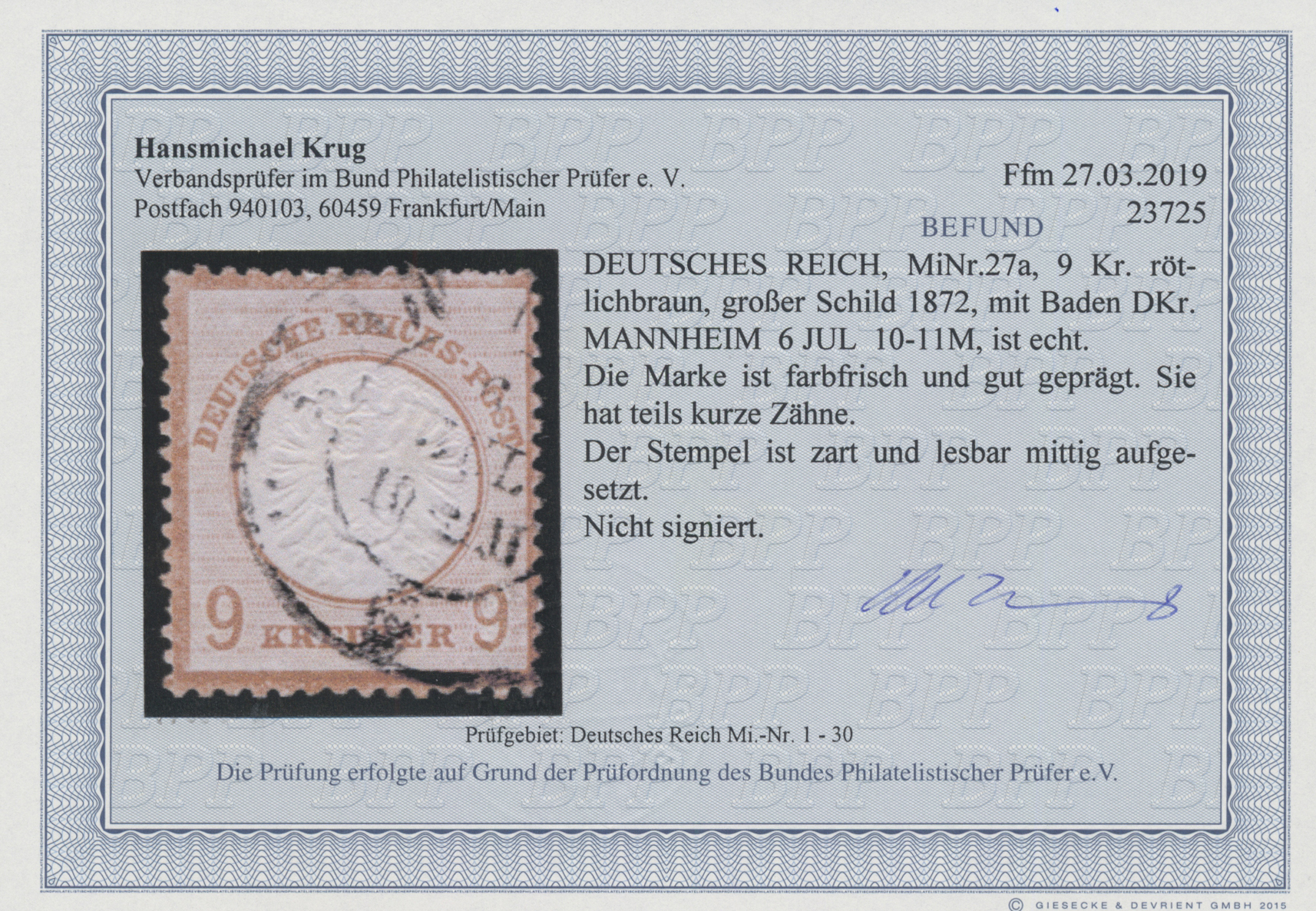 Lot 04814 - Deutsches Reich - Brustschild  -  Auktionshaus Christoph Gärtner GmbH & Co. KG 56th AUCTION - Day 3