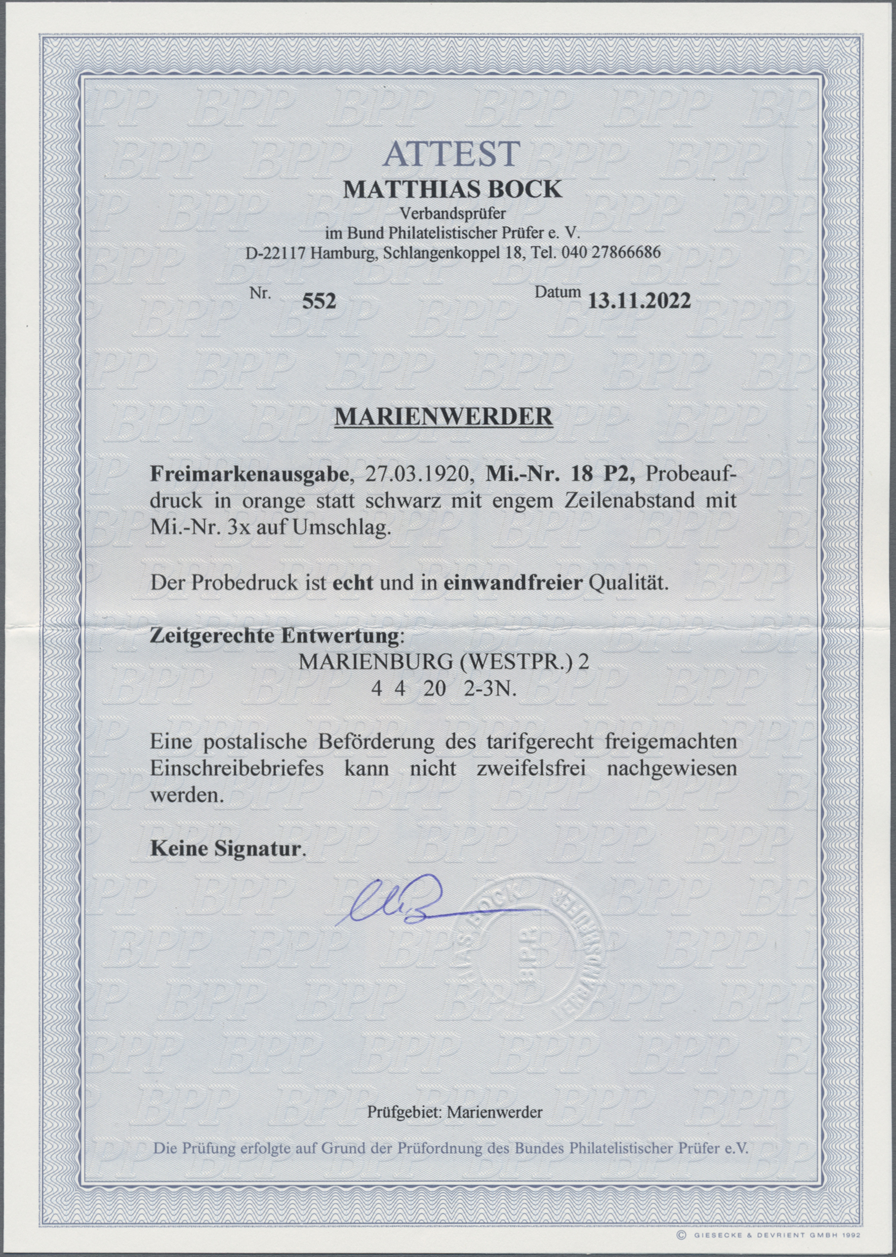 Lot 05417 - Deutsche Abstimmungsgebiete: Marienwerder  -  Auktionshaus Christoph Gärtner GmbH & Co. KG 56th AUCTION - Day 3