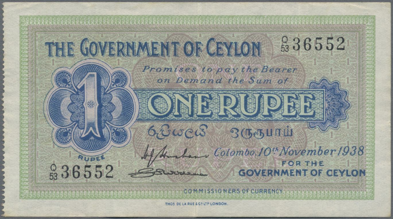 Lot 01307 - Ceylon | Banknoten - Auktionshaus Christoph Gärtner GmbH & Co. KG Sale #45 Banknotes Worldwide Lot 01307 - Ceylon | Banknoten - Auktionshaus Christoph Gärtner GmbH & Co. KG Sale #45 Banknotes Worldwide