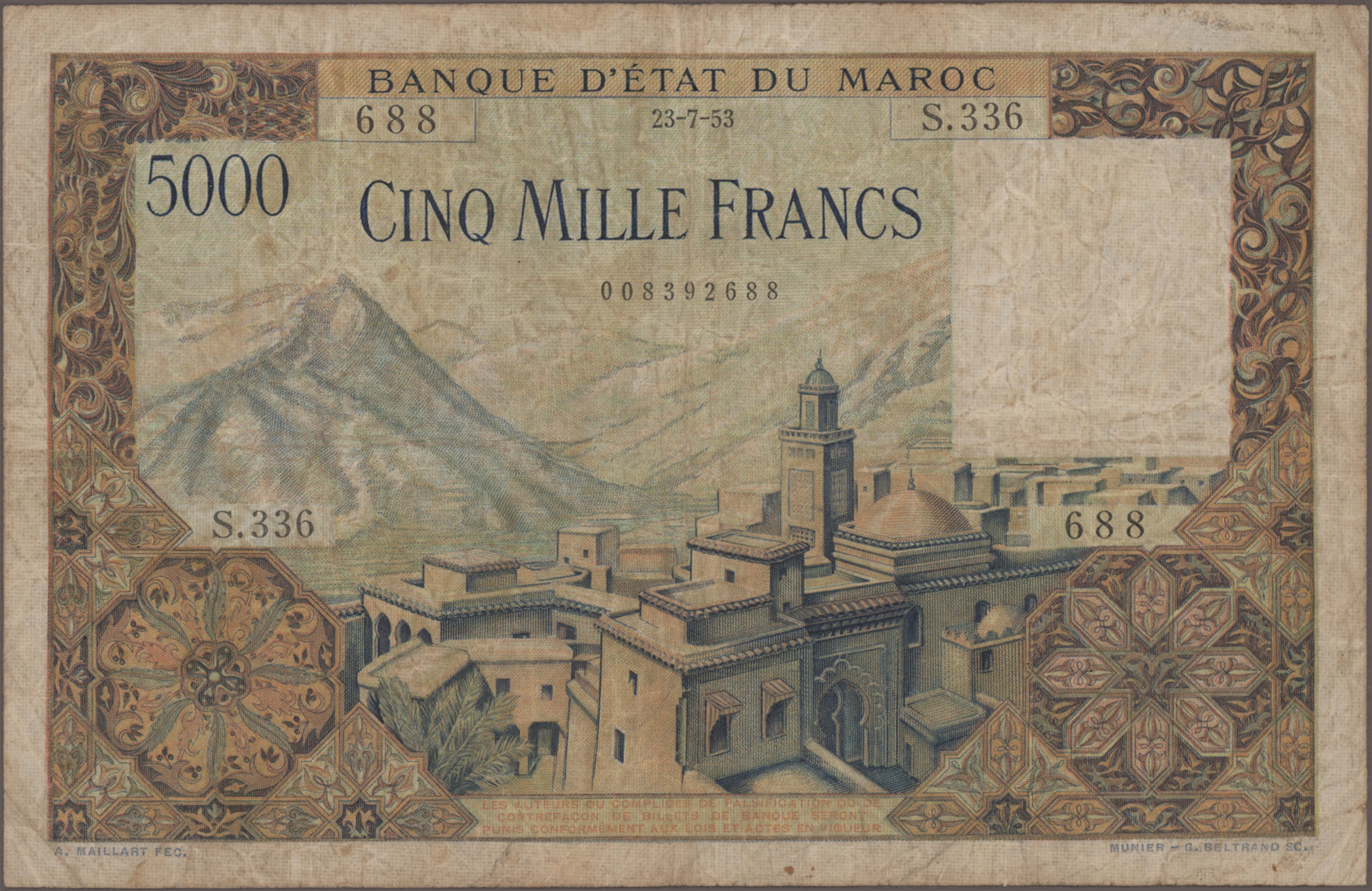 Lot 01542 - Morocco / Marokko | Banknoten - Auktionshaus Christoph Gärtner GmbH & Co. KG 58th AUCTION - Day 1 Lot 01542 - Morocco / Marokko | Banknoten - Auktionshaus Christoph Gärtner GmbH & Co. KG 58th AUCTION - Day 1
