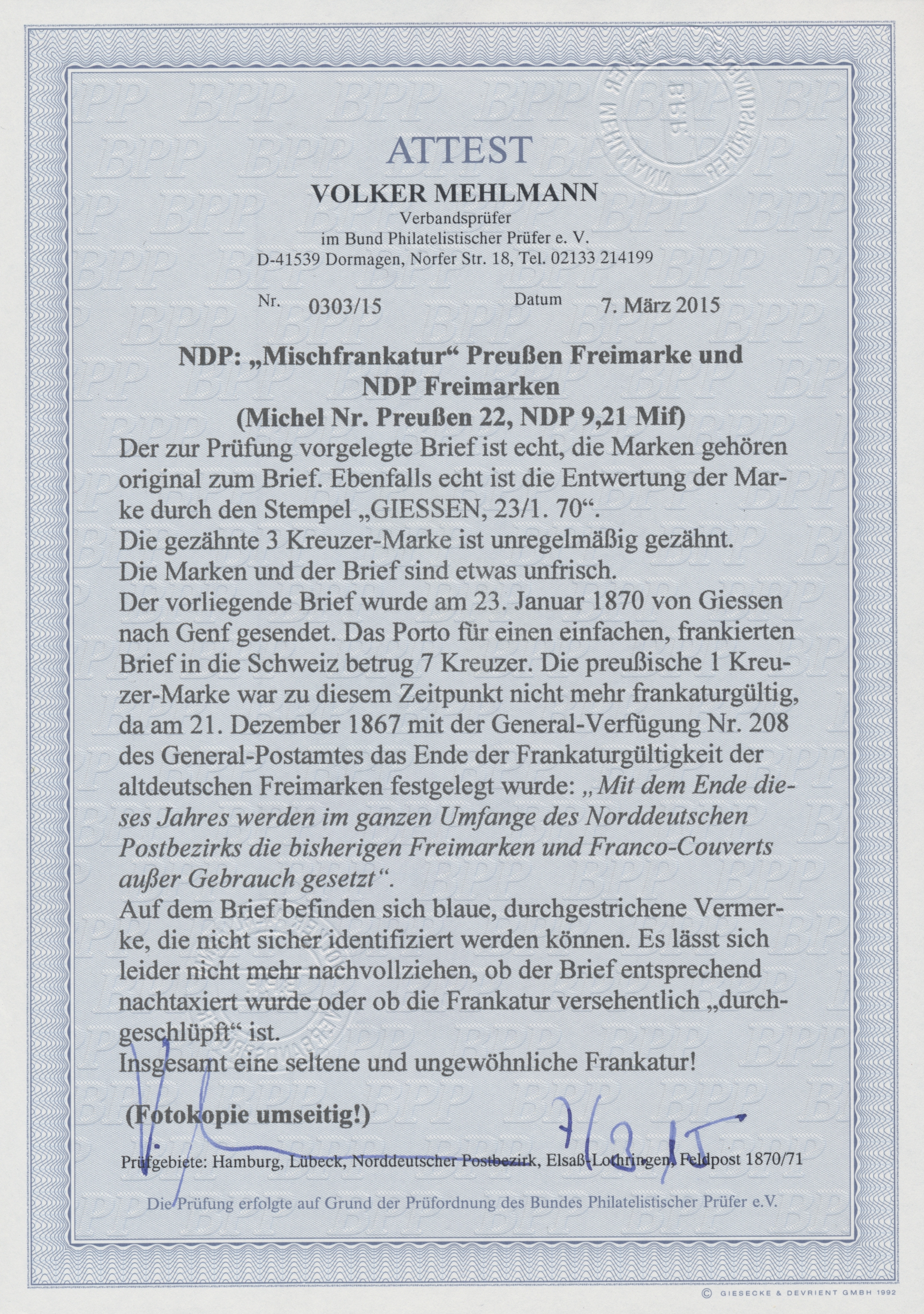 Lot 05128 - Preußen - Marken und Briefe  -  Auktionshaus Christoph Gärtner GmbH & Co. KG 55th AUCTION - Day 3