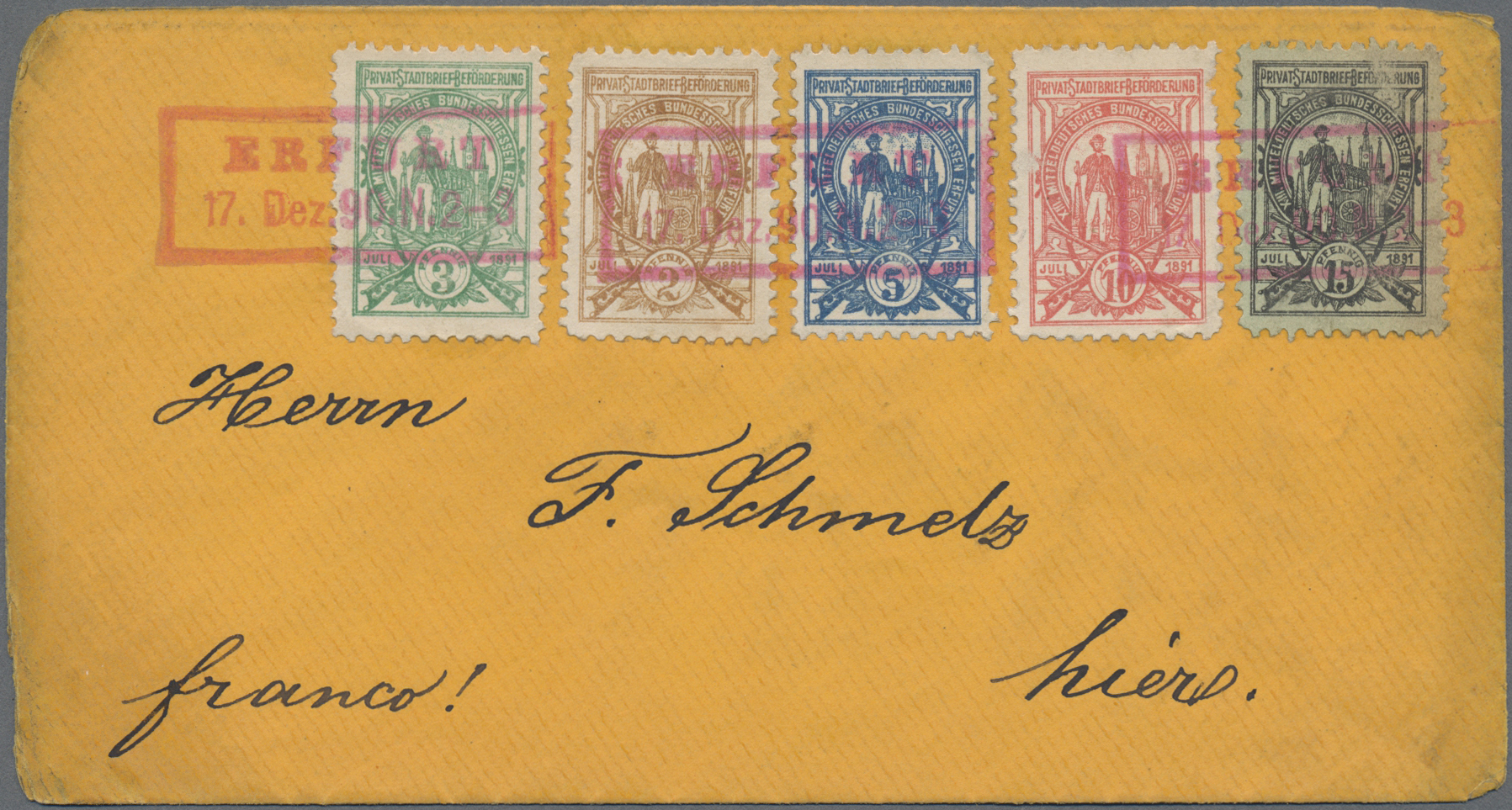Lot 05360 - Deutsches Reich - Privatpost (Stadtpost) - Auktionshaus Christoph Gärtner GmbH & Co. KG 57th AUCTION - Day 3 Lot 05360 - Deutsches Reich - Privatpost (Stadtpost) - Auktionshaus Christoph Gärtner GmbH & Co. KG 57th AUCTION - Day 3