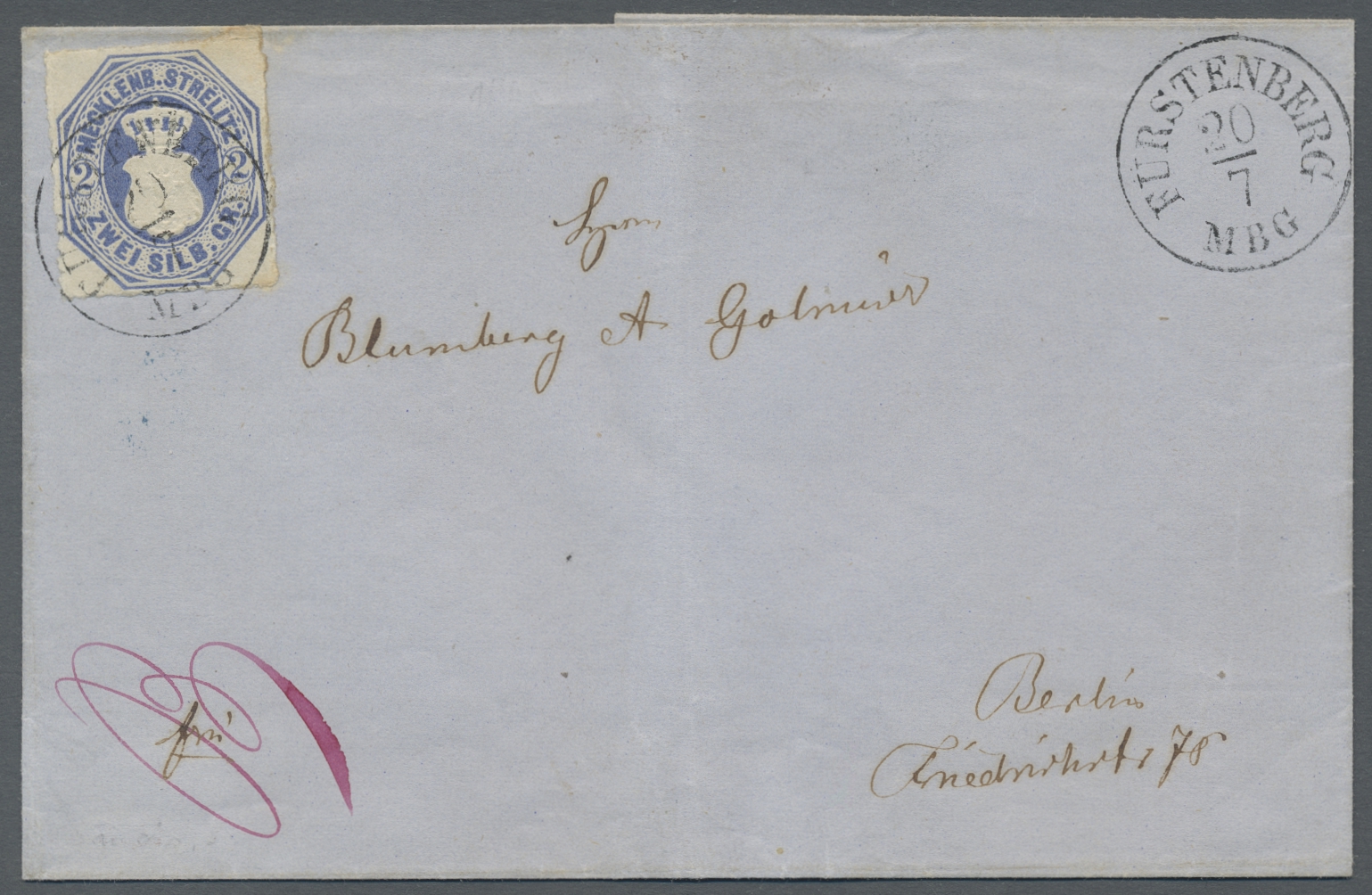 Lot 404 - Mecklenburg-Strelitz - Marken und Briefe  -  Auktionshaus Edgar Mohrmann & Co. Internat. Briefmarken-Auktionen GmhH Auction #211  