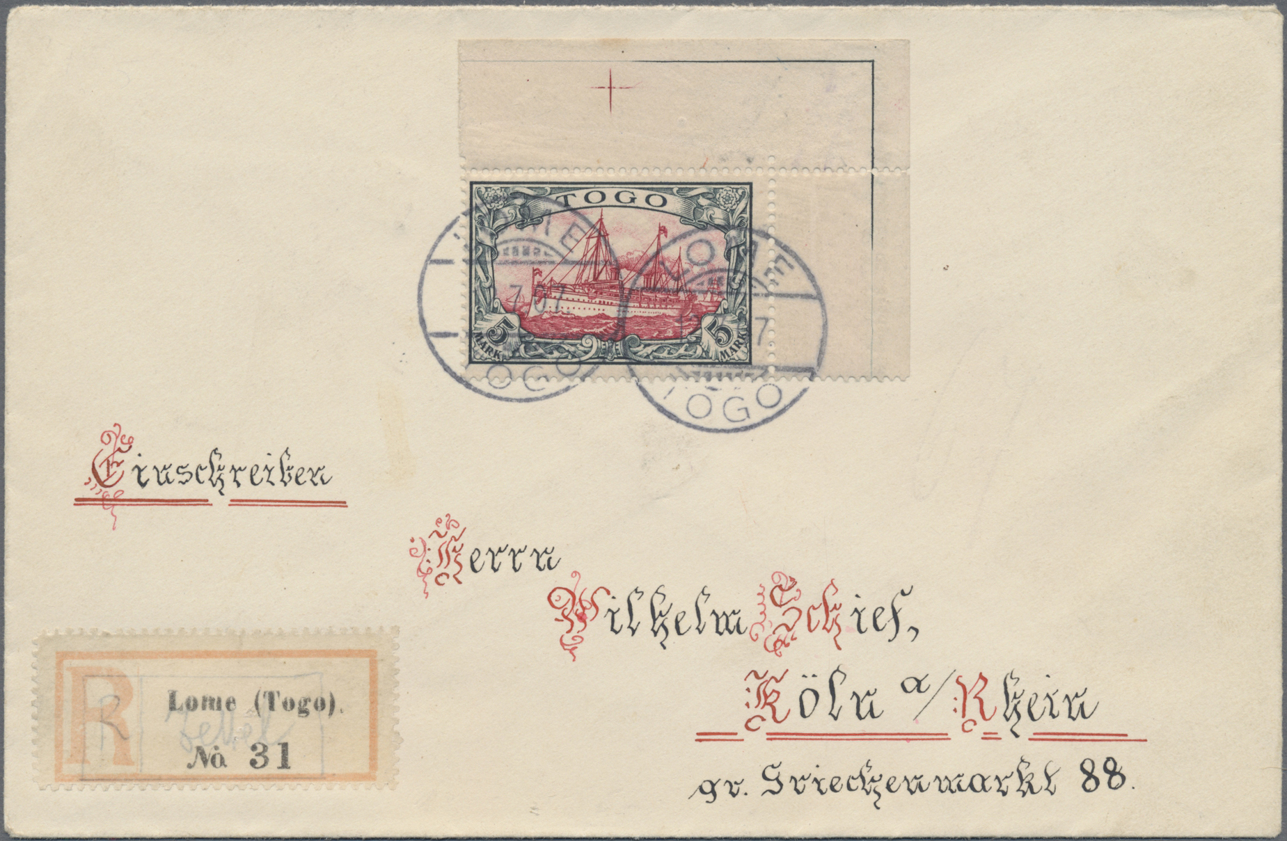 Lot 05677 - Deutsche Kolonien - Togo  -  Auktionshaus Christoph Gärtner GmbH & Co. KG 58th AUCTION - Day 2
