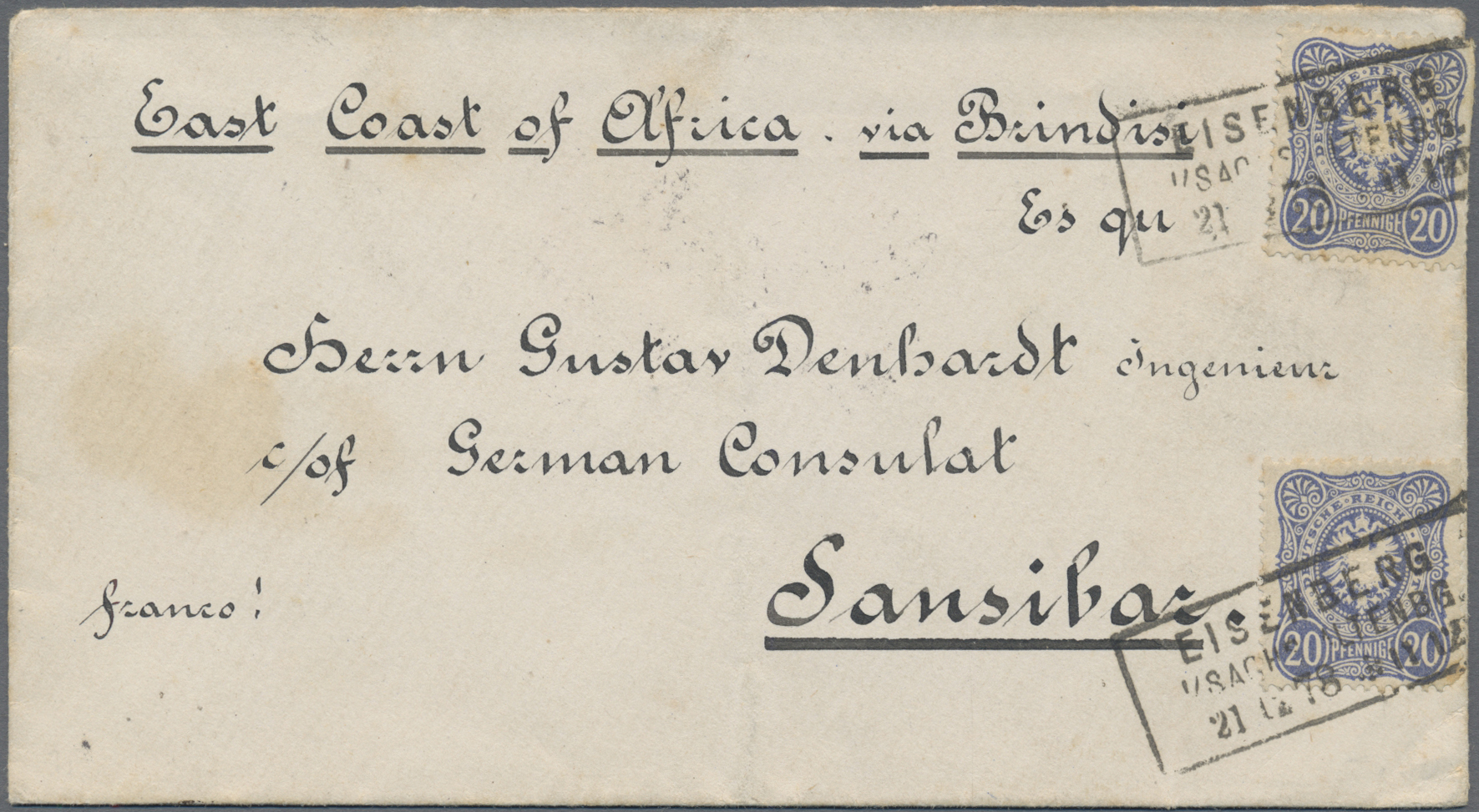 Lot 05562 - Deutsch-Ostafrika - Vorläufer: Zanzibar  -  Auktionshaus Christoph Gärtner GmbH & Co. KG 58th AUCTION - Day 2