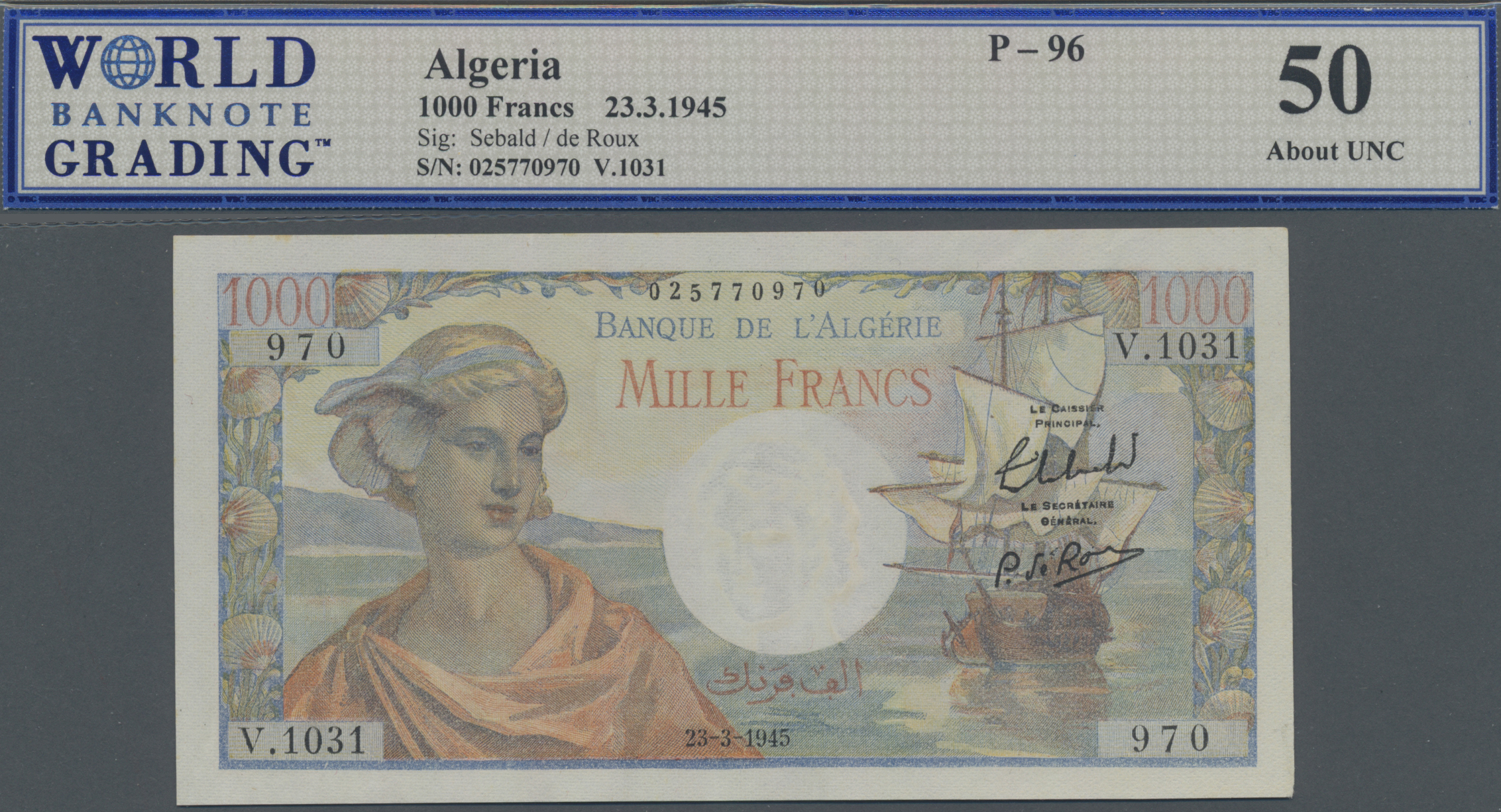 Lot 01025 - Algeria / Algerien | Banknoten - Auktionshaus Christoph Gärtner GmbH & Co. KG Sale #45 Banknotes Worldwide Lot 01025 - Algeria / Algerien | Banknoten - Auktionshaus Christoph Gärtner GmbH & Co. KG Sale #45 Banknotes Worldwide