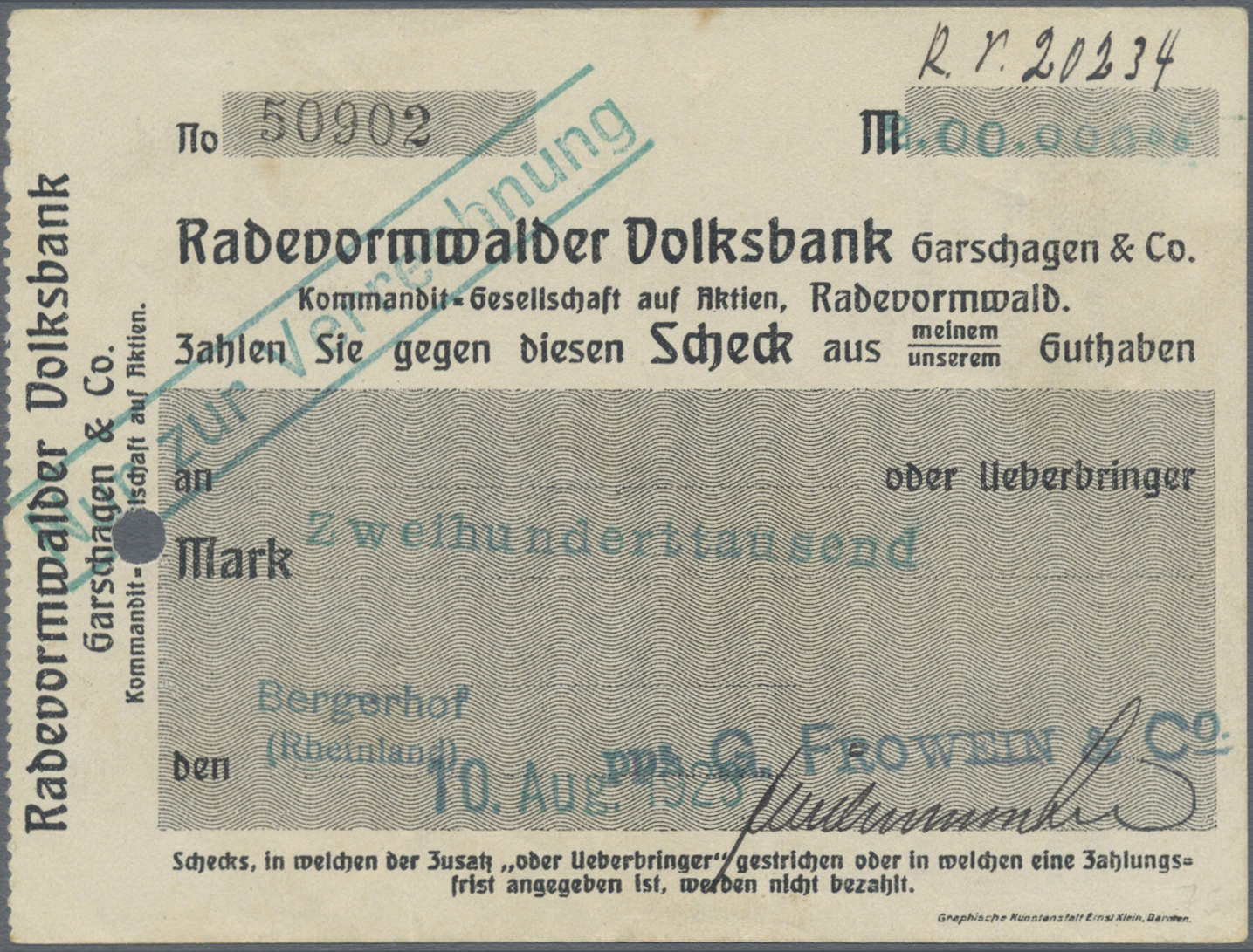 Lot 00739 - Deutschland - Notgeld - Rheinland | Banknoten  -  Auktionshaus Christoph Gärtner GmbH & Co. KG 56th AUCTION - Day 1