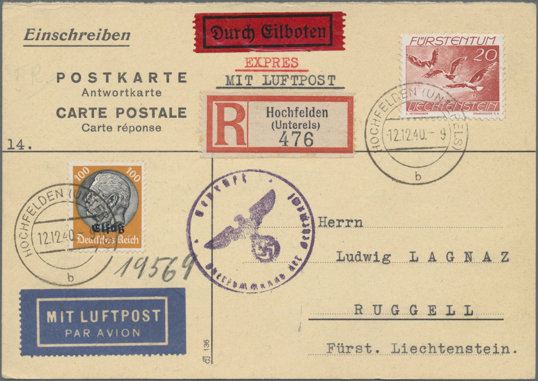 Lot 03099 - liechtenstein - besonderheiten - Auktionshaus Christoph Gärtner GmbH & Co. KG 58th AUCTION - Day 2 Lot 03099 - liechtenstein - besonderheiten - Auktionshaus Christoph Gärtner GmbH & Co. KG 58th AUCTION - Day 2