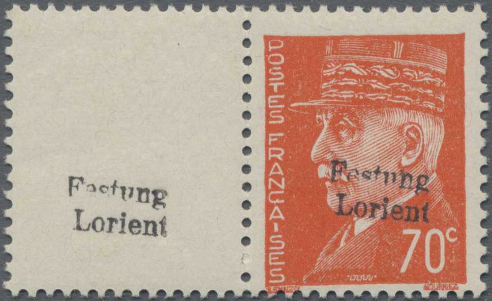 Lot 10703 - Dt. Besetzung II WK - Frankreich - Festung Lorient - Auktionshaus Christoph Gärtner GmbH & Co. KG 58th AUCTION - Day 3 Lot 10703 - Dt. Besetzung II WK - Frankreich - Festung Lorient - Auktionshaus Christoph Gärtner GmbH & Co. KG 58th AUCTION - Day 3