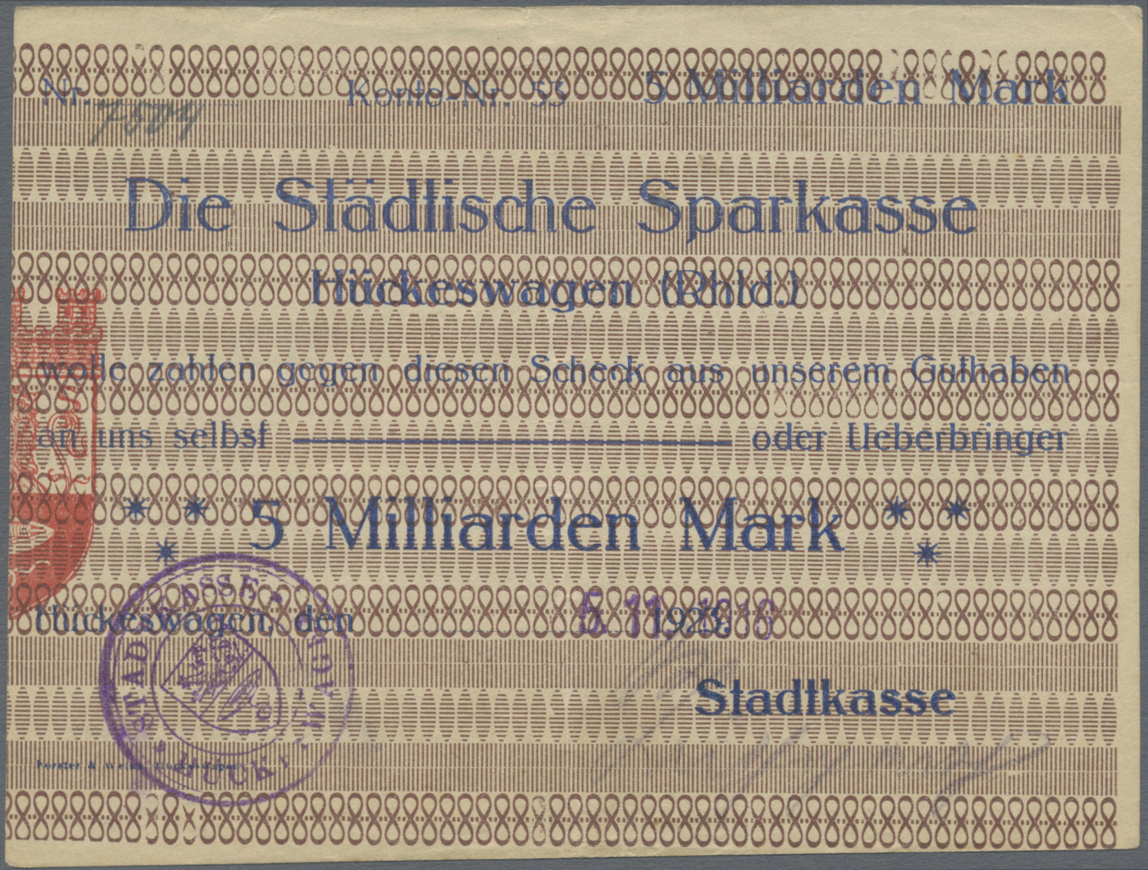 Lot 00753 - Deutschland - Notgeld - Rheinland | Banknoten  -  Auktionshaus Christoph Gärtner GmbH & Co. KG 56th AUCTION - Day 1