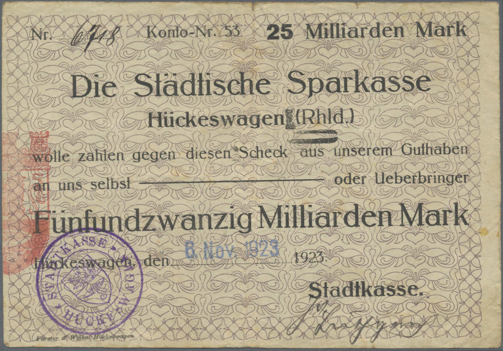 Lot 00751 - Deutschland - Notgeld - Rheinland | Banknoten  -  Auktionshaus Christoph Gärtner GmbH & Co. KG 56th AUCTION - Day 1