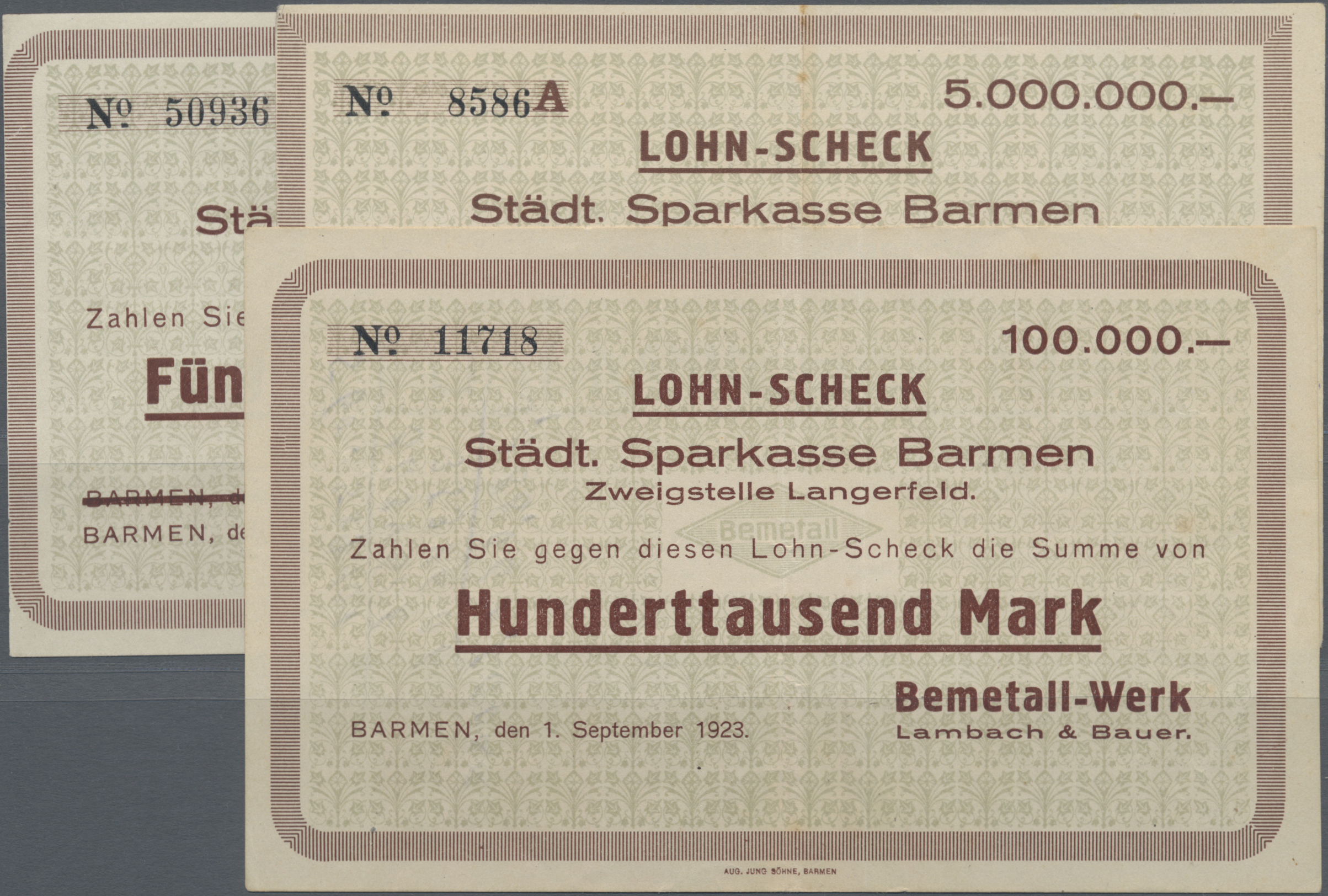 Lot 00736 - Deutschland - Notgeld - Rheinland | Banknoten  -  Auktionshaus Christoph Gärtner GmbH & Co. KG 56th AUCTION - Day 1