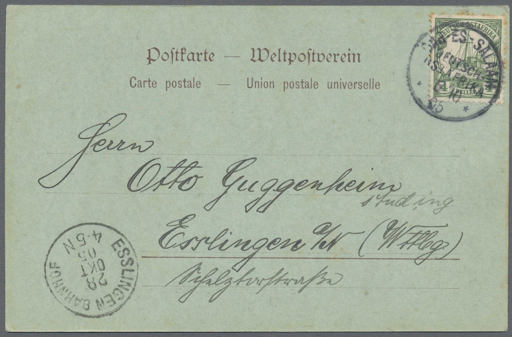 Lot 1251 - Deutsch-Ostafrika - Besonderheiten  -  Auktionshaus Edgar Mohrmann & Co. Internat. Briefmarken-Auktionen GmhH Auction #211  
