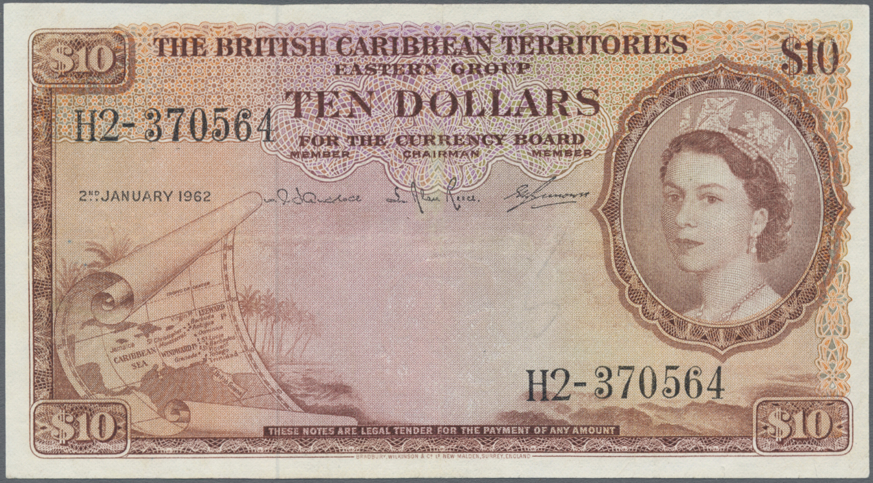 Lot 00205 - British Caribbean Territories | Banknoten - Auktionshaus Christoph Gärtner GmbH & Co. KG 56th AUCTION - Day 1 Lot 00205 - British Caribbean Territories | Banknoten - Auktionshaus Christoph Gärtner GmbH & Co. KG 56th AUCTION - Day 1