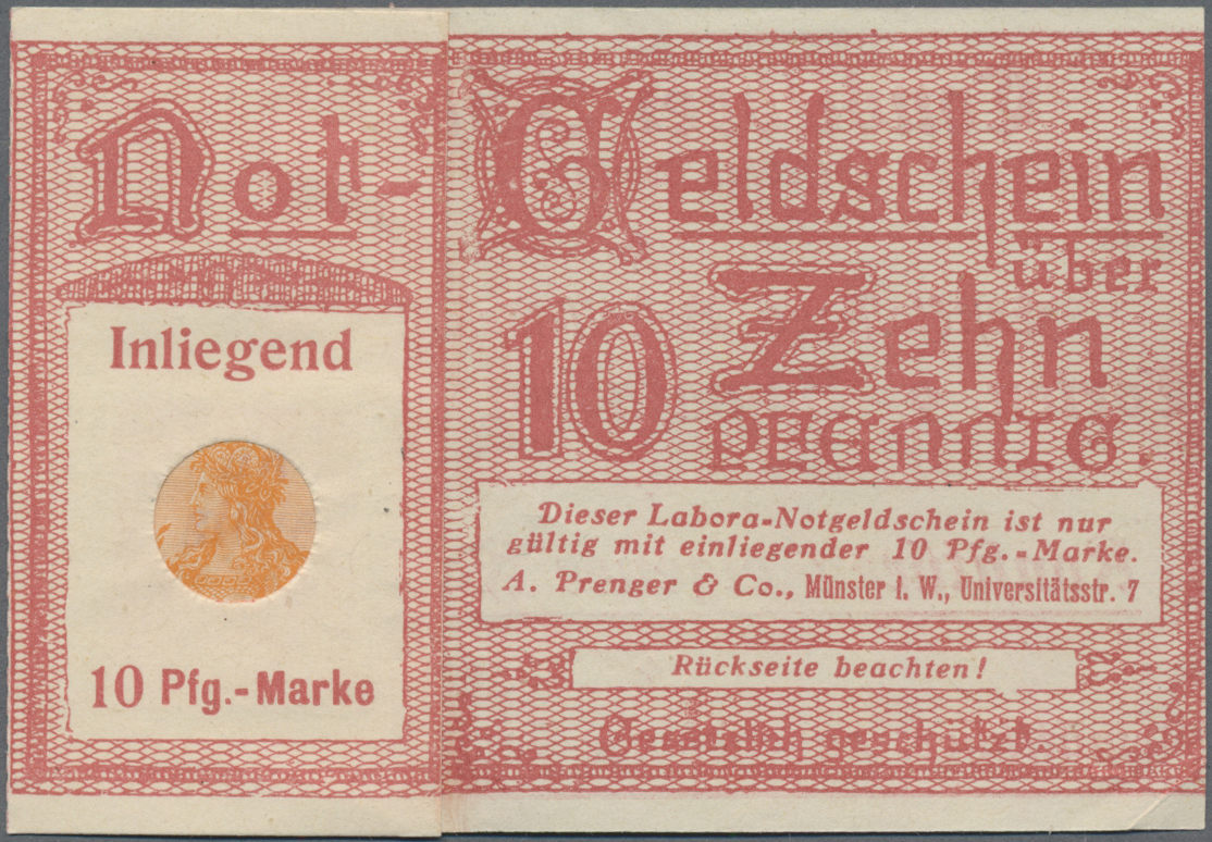 Lot 1811 - Deutschland - Briefmarkennotgeld | Banknoten  -  Auktionshaus Christoph Gärtner GmbH & Co. KG 58th AUCTION - Day 1