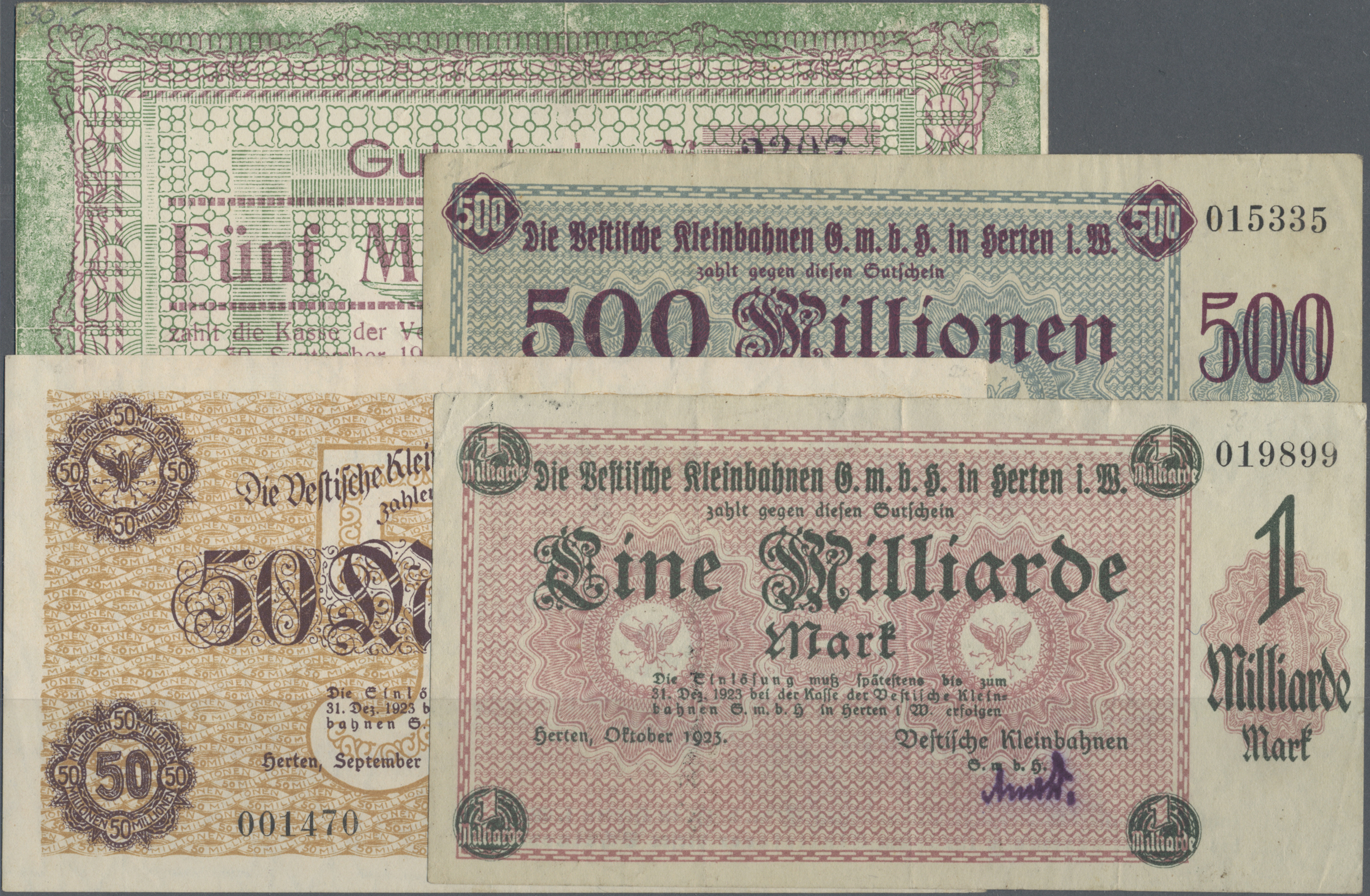 Lot 01818 - Deutschland - Reichsbahn / Reichspost | Banknoten  -  Auktionshaus Christoph Gärtner GmbH & Co. KG 58th AUCTION - Day 1