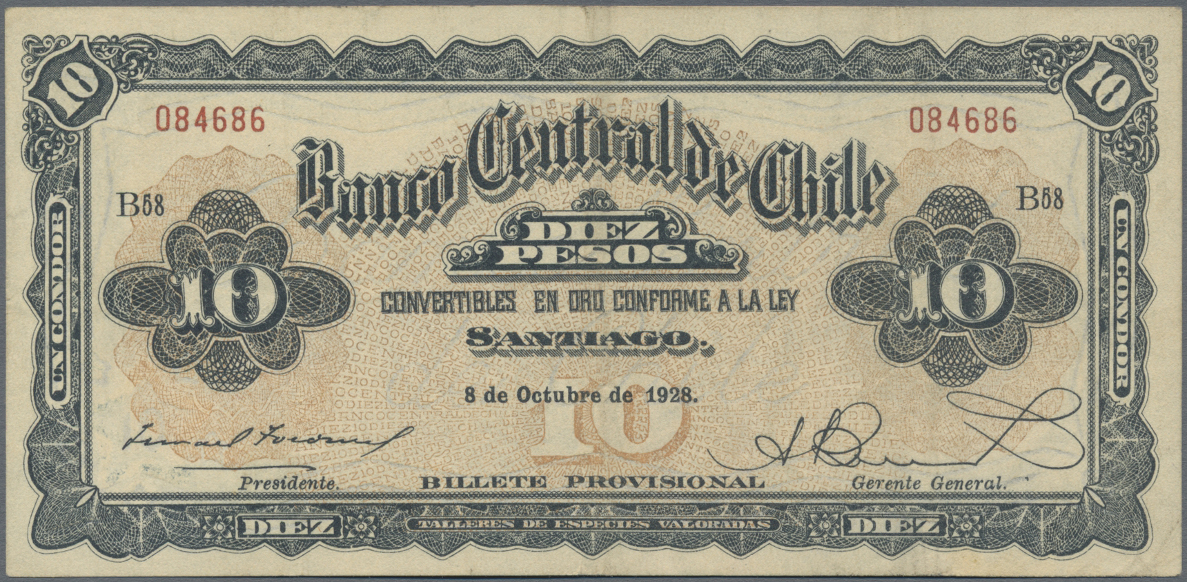 Lot 01328 - Chile | Banknoten - Auktionshaus Christoph Gärtner GmbH & Co. KG Sale #45 Banknotes Worldwide Lot 01328 - Chile | Banknoten - Auktionshaus Christoph Gärtner GmbH & Co. KG Sale #45 Banknotes Worldwide