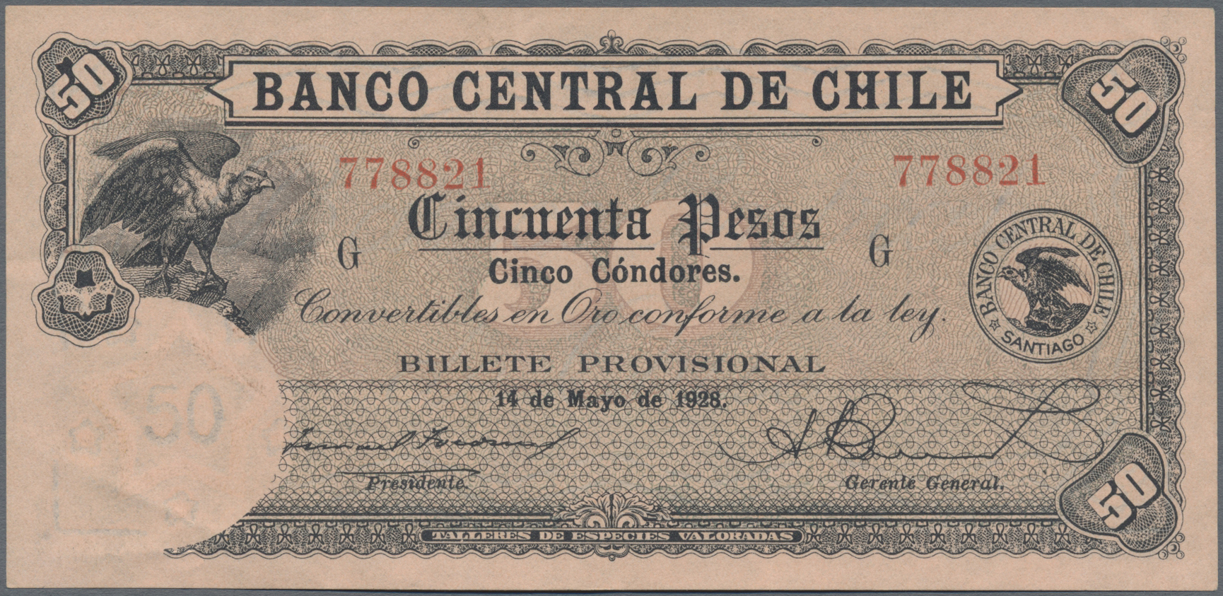 Lot 01329 - Chile | Banknoten - Auktionshaus Christoph Gärtner GmbH & Co. KG Sale #45 Banknotes Worldwide Lot 01329 - Chile | Banknoten - Auktionshaus Christoph Gärtner GmbH & Co. KG Sale #45 Banknotes Worldwide