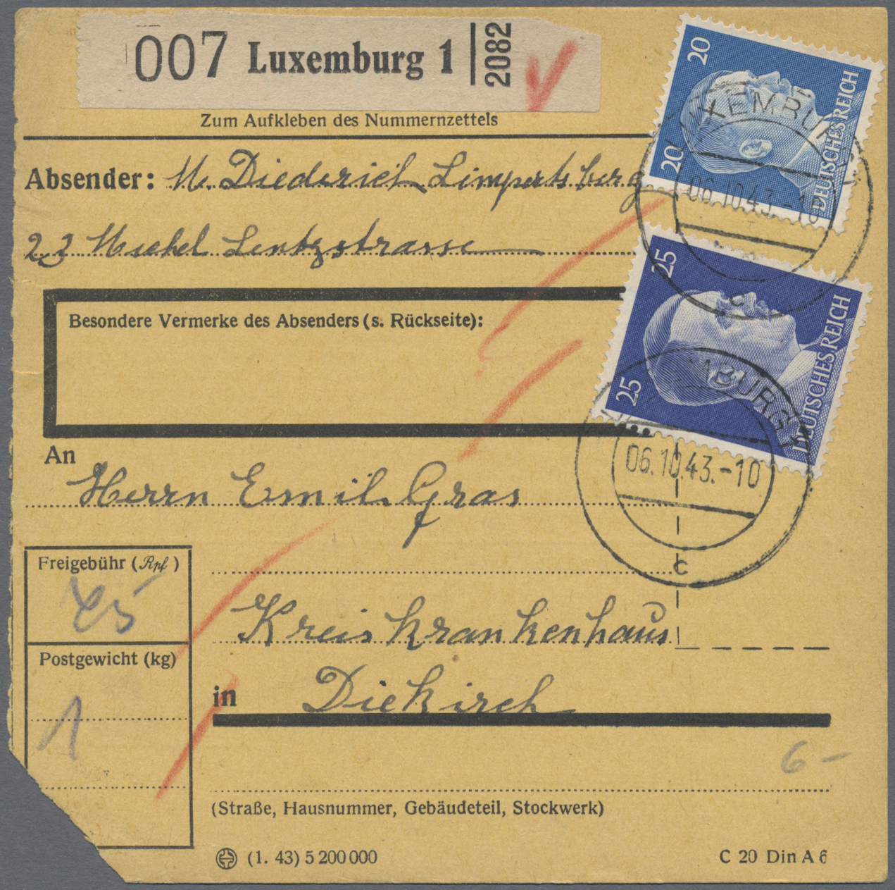 Lot 11123 - Dt. Besetzung II WK - Luxemburg - Auktionshaus Christoph Gärtner GmbH & Co. KG 57th AUCTION - Day 5 Lot 11123 - Dt. Besetzung II WK - Luxemburg - Auktionshaus Christoph Gärtner GmbH & Co. KG 57th AUCTION - Day 5