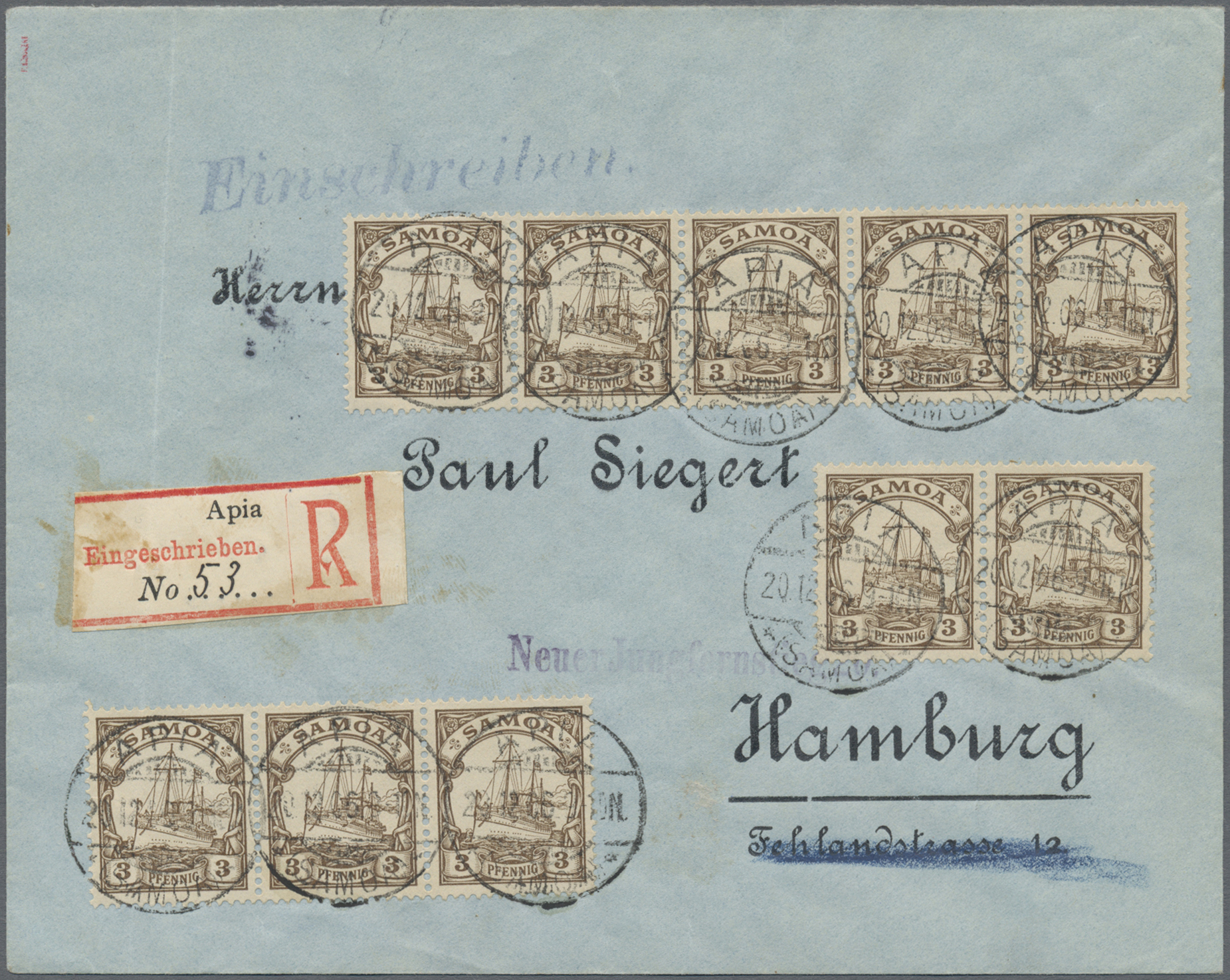 Lot 1361 - Deutsche Kolonien - Samoa - Besonderheiten - Auktionshaus Edgar Mohrmann & Co. Internat. Briefmarken-Auktionen GmhH Auction #211 Lot 1361 - Deutsche Kolonien - Samoa - Besonderheiten - Auktionshaus Edgar Mohrmann & Co. Internat. Briefmarken-Auktionen GmhH Auction #211