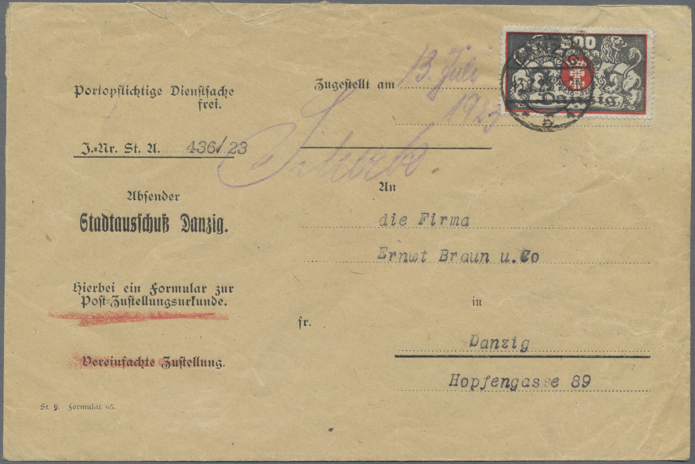 Lot 05860 - danzig  -  Auktionshaus Christoph Gärtner GmbH & Co. KG 58th AUCTION - Day 2