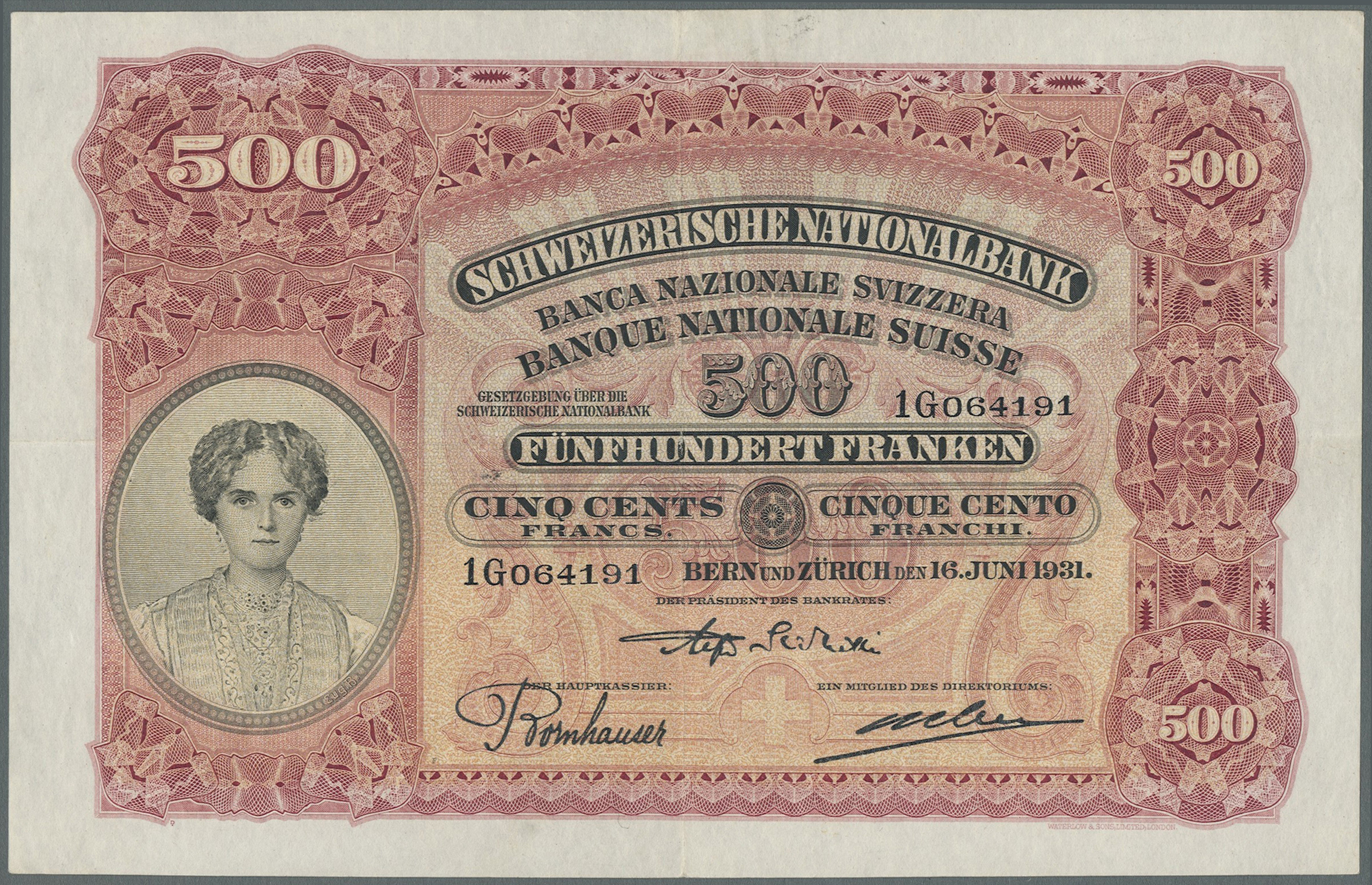 Lot 02647 - Switzerland / Schweiz | Banknoten - Auktionshaus Christoph Gärtner GmbH & Co. KG Sale #45 Banknotes Worldwide Lot 02647 - Switzerland / Schweiz | Banknoten - Auktionshaus Christoph Gärtner GmbH & Co. KG Sale #45 Banknotes Worldwide