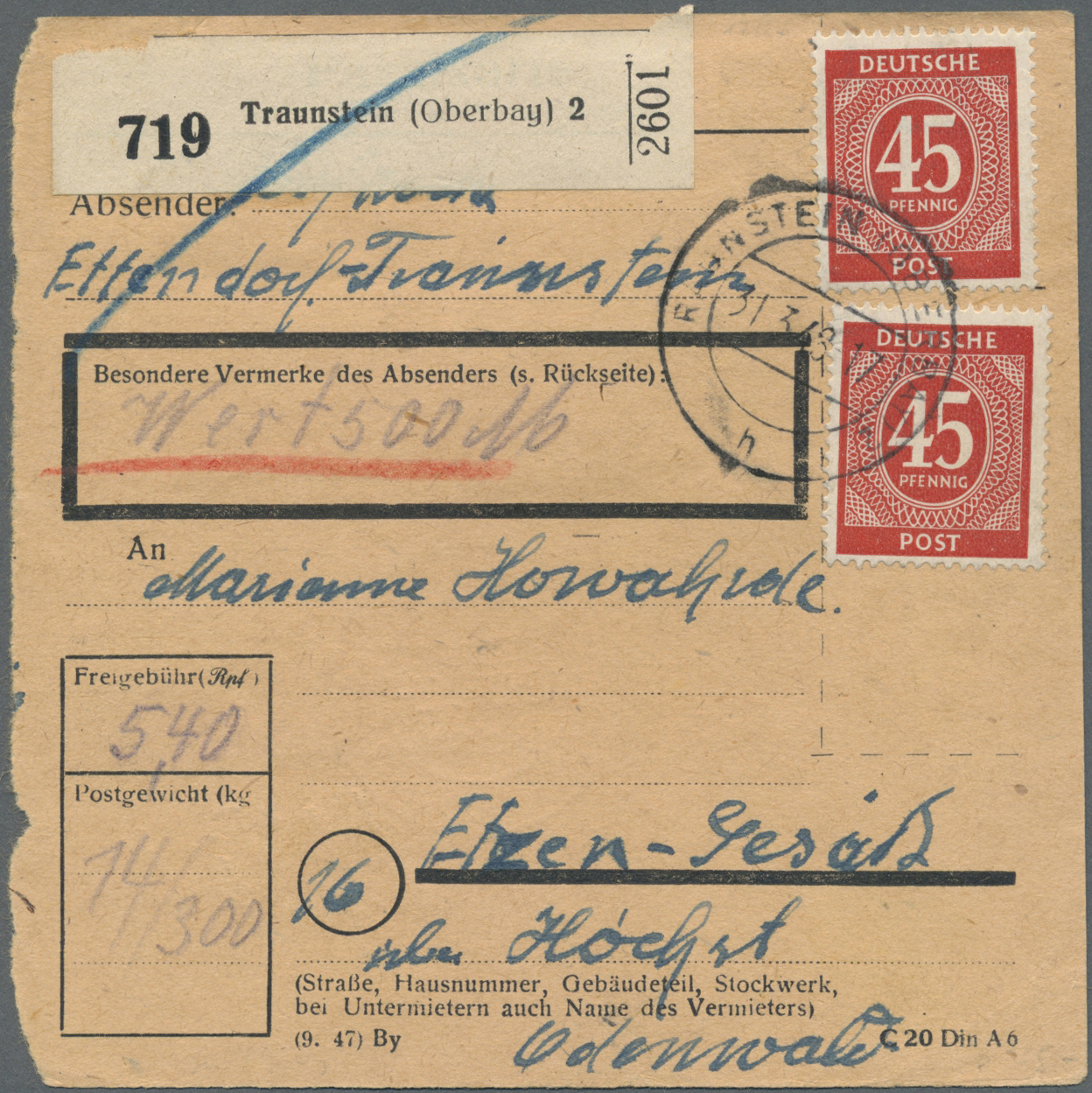 Stamp Auction Alliierte Besetzung Gemeinschaftsausgaben Single