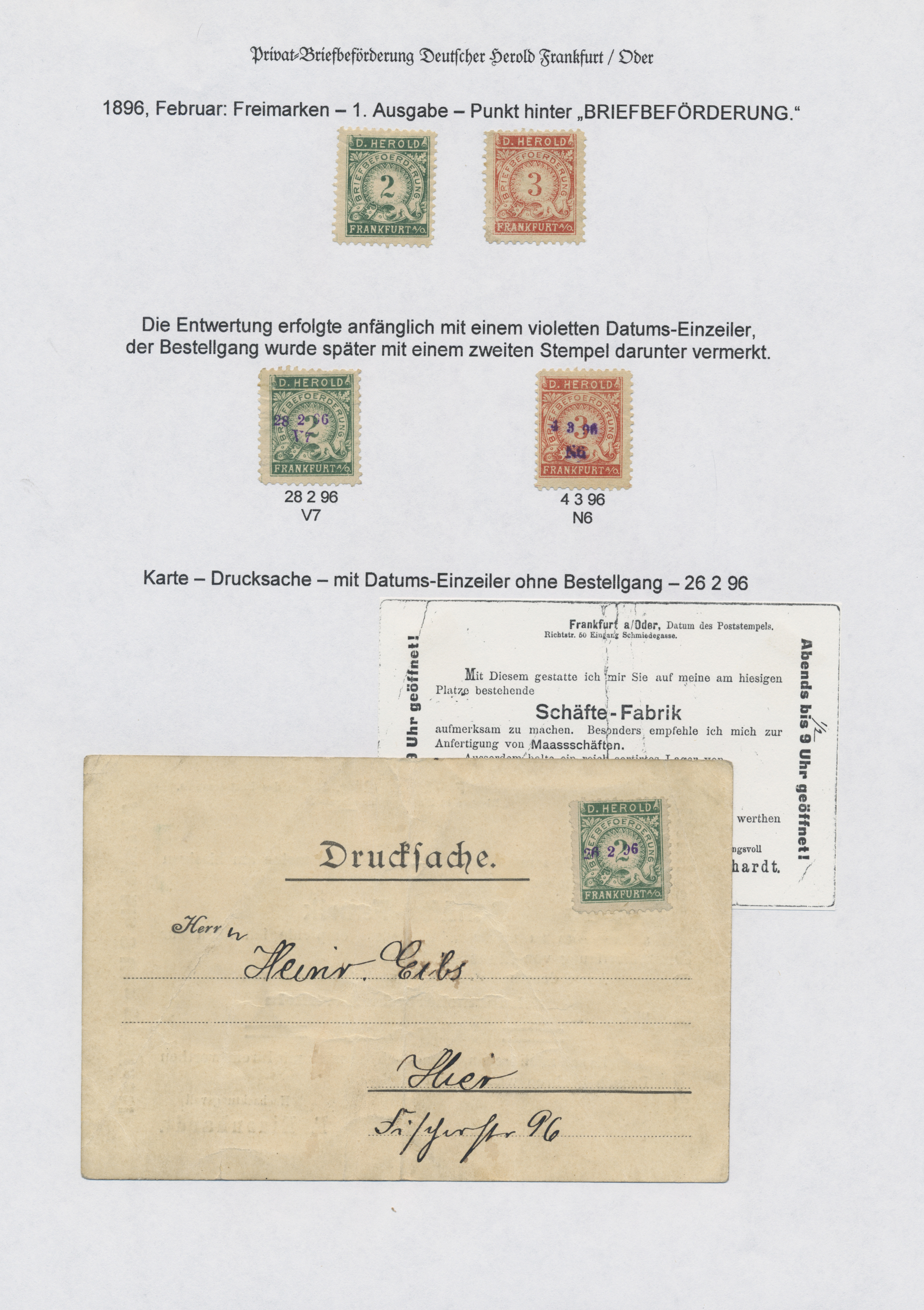 Lot 10825 - Deutsches Reich - Privatpost (Stadtpost)  -  Auktionshaus Christoph Gärtner GmbH & Co. KG 57th AUCTION - Day 5