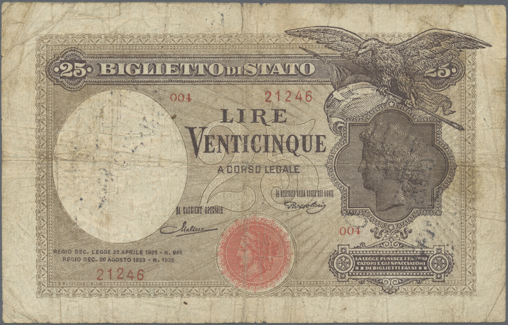 Lot 14167 - Italy / Italien | Banknoten  -  Auktionshaus Christoph Gärtner GmbH & Co. KG 53rd AUCTION - Day 6 Coins & Banknotes