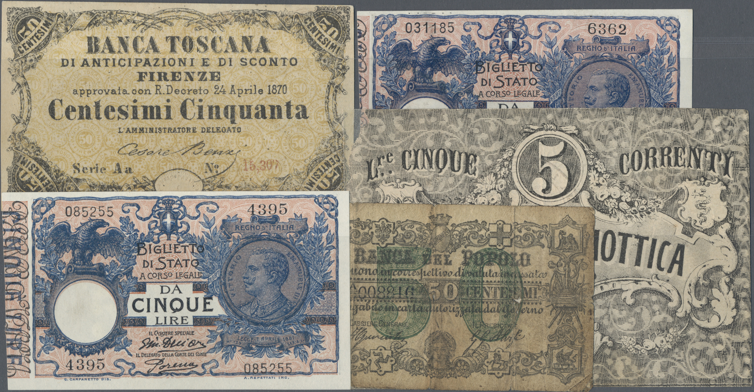 Lot 14161 - Italy / Italien | Banknoten  -  Auktionshaus Christoph Gärtner GmbH & Co. KG 53rd AUCTION - Day 6 Coins & Banknotes