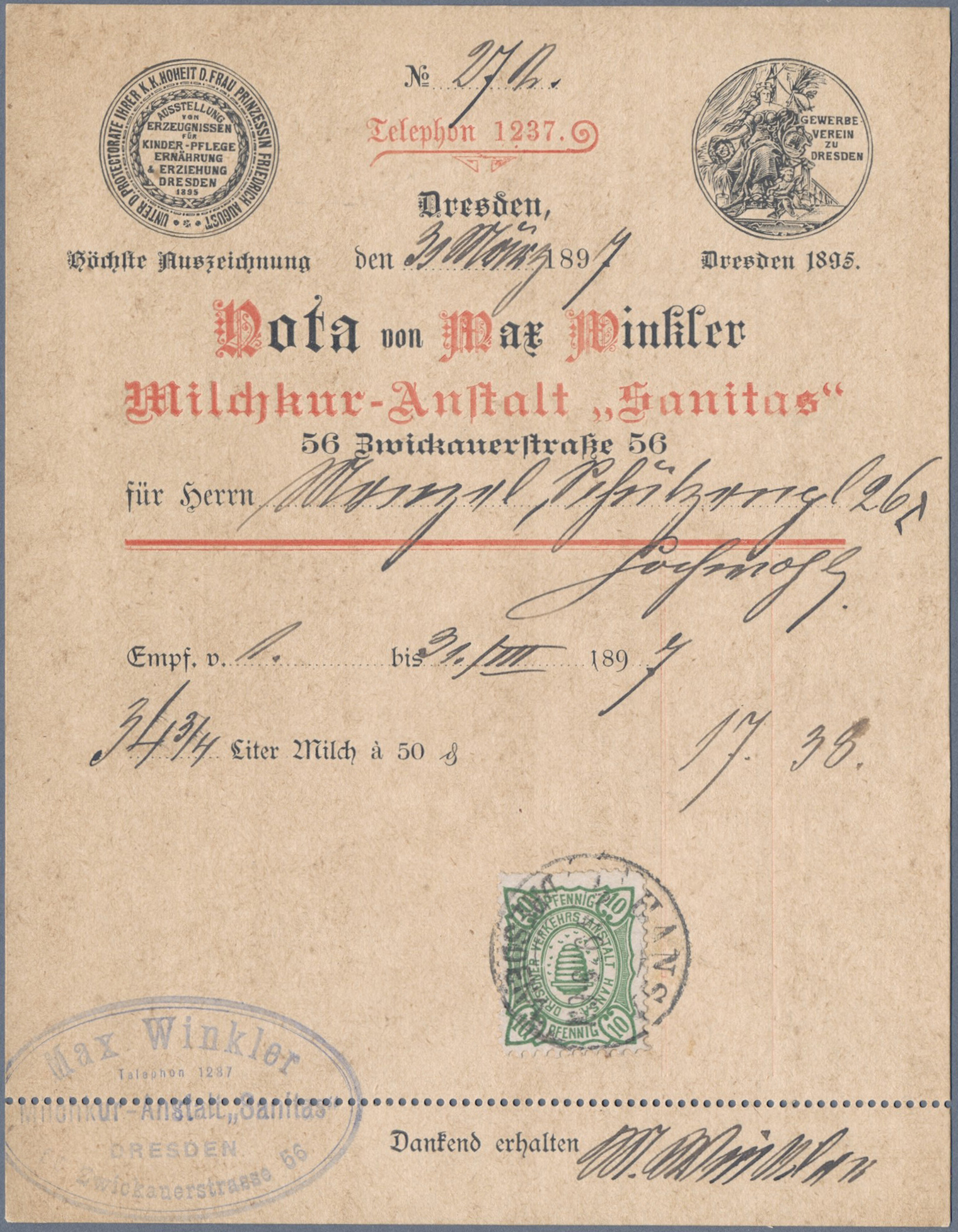 Lot 05354 - Deutsches Reich - Privatpost (Stadtpost) - Auktionshaus Christoph Gärtner GmbH & Co. KG 57th AUCTION - Day 3 Lot 05354 - Deutsches Reich - Privatpost (Stadtpost) - Auktionshaus Christoph Gärtner GmbH & Co. KG 57th AUCTION - Day 3