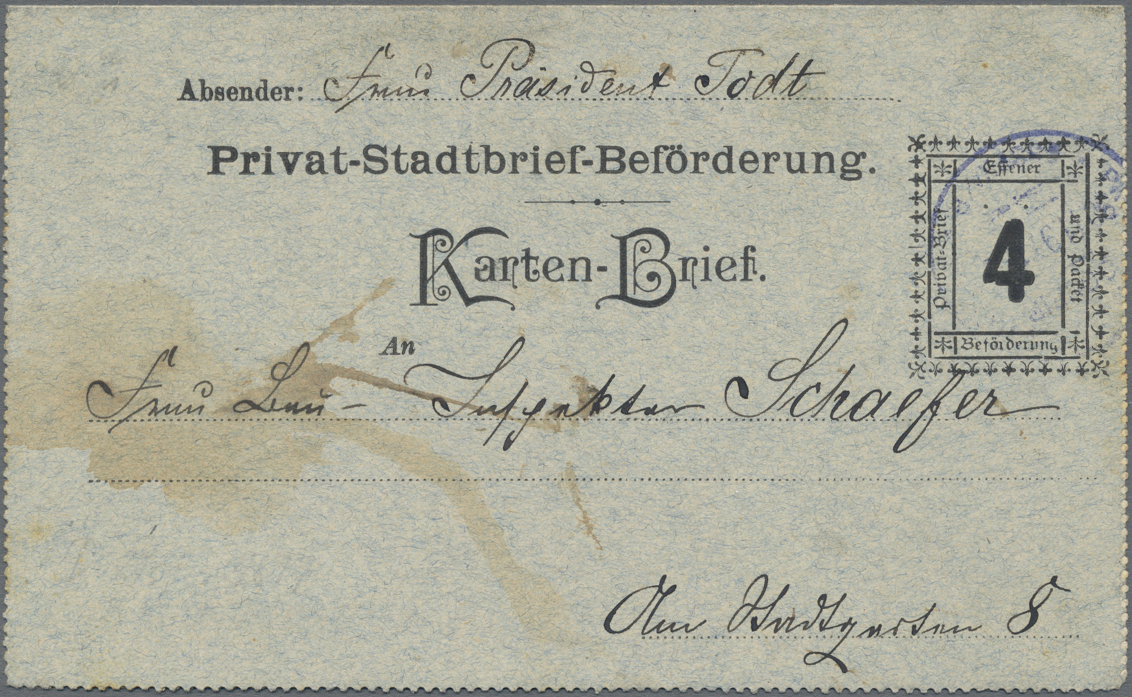 Lot 05363 - Deutsches Reich - Privatpost (Stadtpost) - Auktionshaus Christoph Gärtner GmbH & Co. KG 57th AUCTION - Day 3 Lot 05363 - Deutsches Reich - Privatpost (Stadtpost) - Auktionshaus Christoph Gärtner GmbH & Co. KG 57th AUCTION - Day 3