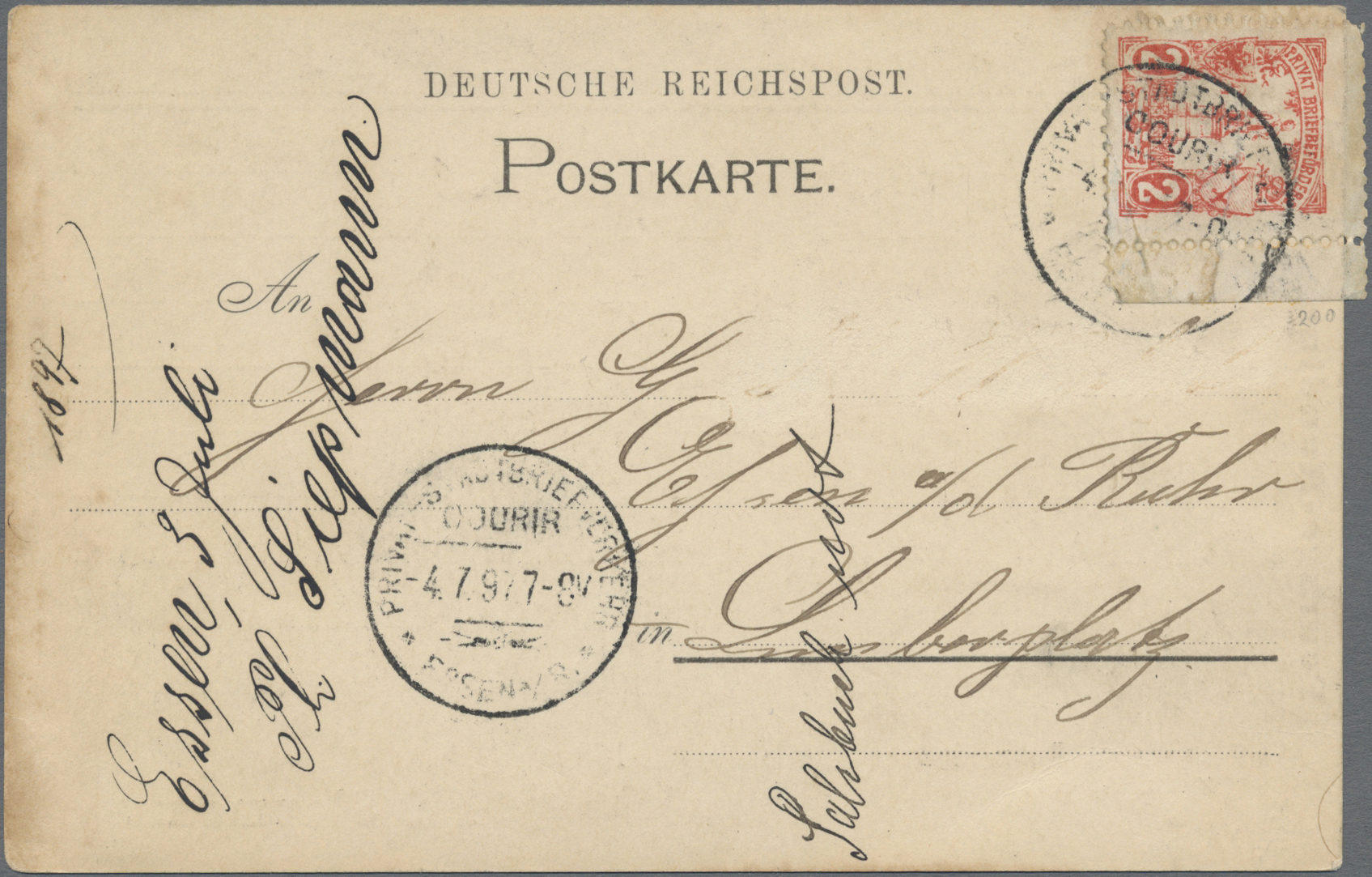 Lot 05361 - Deutsches Reich - Privatpost (Stadtpost) - Auktionshaus Christoph Gärtner GmbH & Co. KG 57th AUCTION - Day 3 Lot 05361 - Deutsches Reich - Privatpost (Stadtpost) - Auktionshaus Christoph Gärtner GmbH & Co. KG 57th AUCTION - Day 3