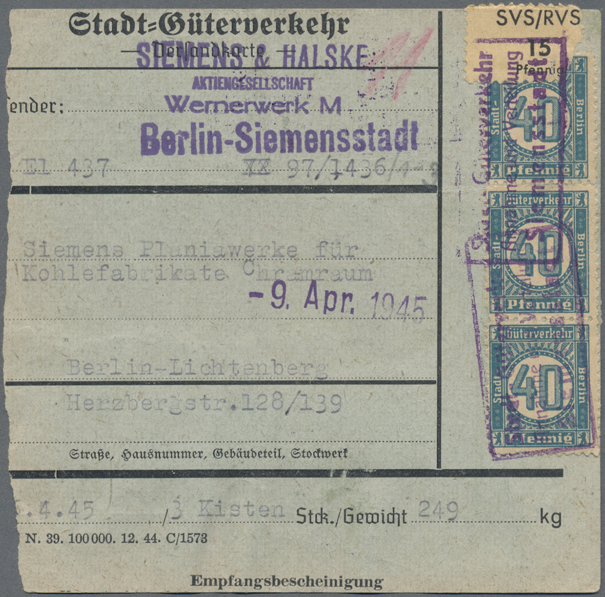 Lot 05339 - Deutsches Reich - Privatpost (Stadtpost) - Auktionshaus Christoph Gärtner GmbH & Co. KG 57th AUCTION - Day 3 Lot 05339 - Deutsches Reich - Privatpost (Stadtpost) - Auktionshaus Christoph Gärtner GmbH & Co. KG 57th AUCTION - Day 3