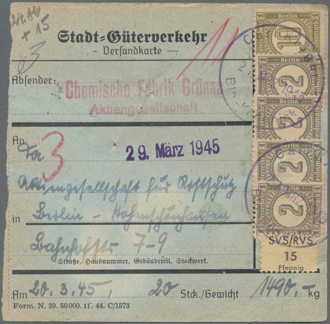 Lot 05338 - Deutsches Reich - Privatpost (Stadtpost) - Auktionshaus Christoph Gärtner GmbH & Co. KG 57th AUCTION - Day 3 Lot 05338 - Deutsches Reich - Privatpost (Stadtpost) - Auktionshaus Christoph Gärtner GmbH & Co. KG 57th AUCTION - Day 3