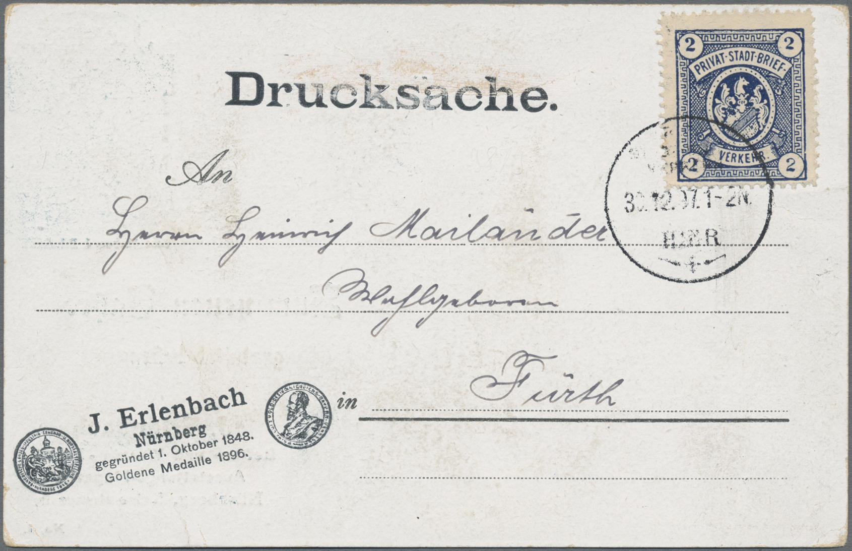 Lot 05367 - Deutsches Reich - Privatpost (Stadtpost) - Auktionshaus Christoph Gärtner GmbH & Co. KG 57th AUCTION - Day 3 Lot 05367 - Deutsches Reich - Privatpost (Stadtpost) - Auktionshaus Christoph Gärtner GmbH & Co. KG 57th AUCTION - Day 3