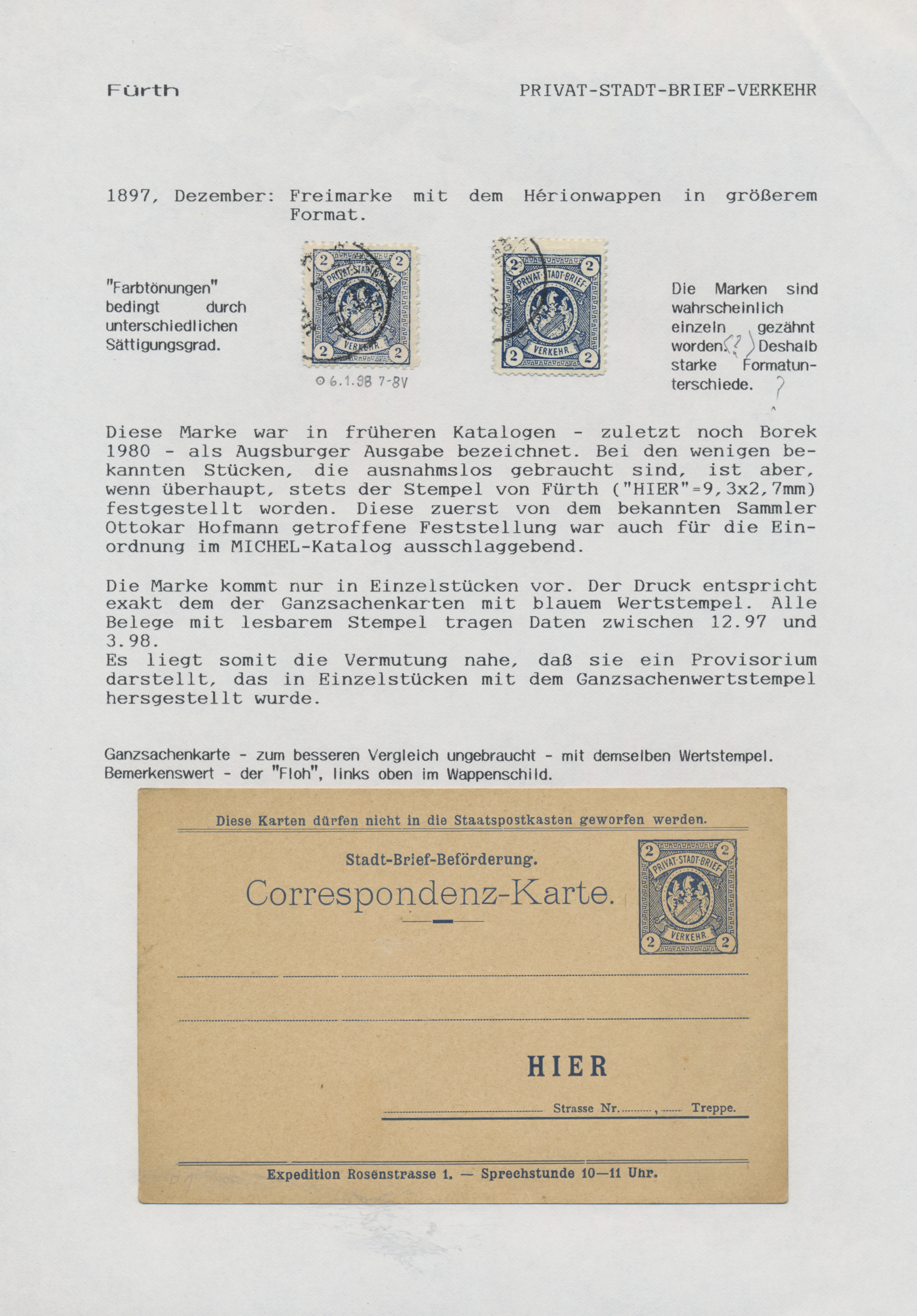 Lot 10826 - Deutsches Reich - Privatpost (Stadtpost)  -  Auktionshaus Christoph Gärtner GmbH & Co. KG 57th AUCTION - Day 5