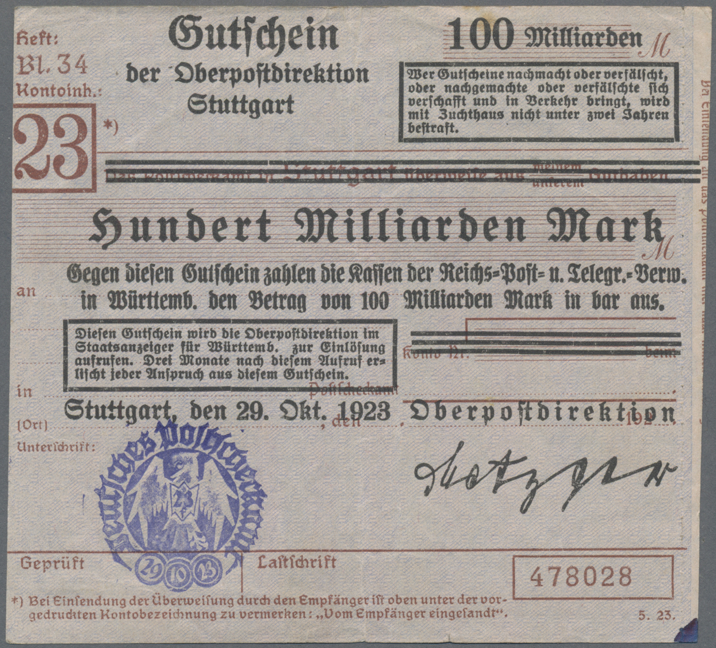 Lot 14650 - Deutschland - Reichsbahn / Reichspost | Banknoten - Auktionshaus Christoph Gärtner GmbH & Co. KG 53rd AUCTION - Day 6 Coins/Banknotes Lot 14650 - Deutschland - Reichsbahn / Reichspost | Banknoten - Auktionshaus Christoph Gärtner GmbH & Co. KG 53rd AUCTION - Day 6 Coins/Banknotes