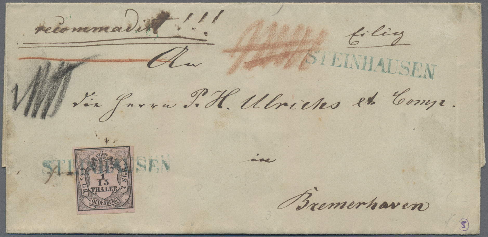 Lot 427 - Oldenburg - Marken und Briefe - Auktionshaus Edgar Mohrmann & Co. Internat. Briefmarken-Auktionen GmhH Auction #211 Lot 427 - Oldenburg - Marken und Briefe - Auktionshaus Edgar Mohrmann & Co. Internat. Briefmarken-Auktionen GmhH Auction #211