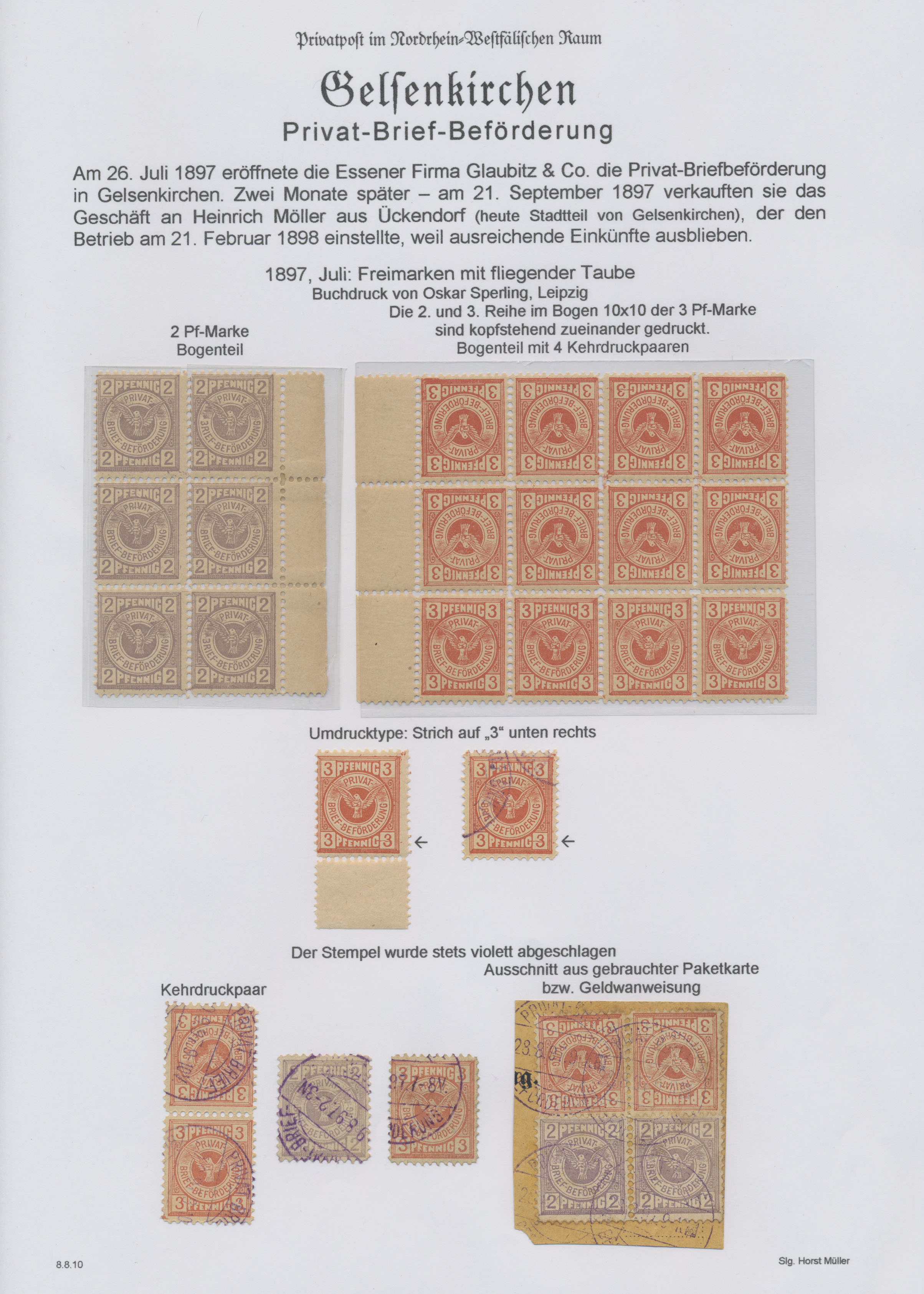 Lot 10827 - Deutsches Reich - Privatpost (Stadtpost)  -  Auktionshaus Christoph Gärtner GmbH & Co. KG 57th AUCTION - Day 5