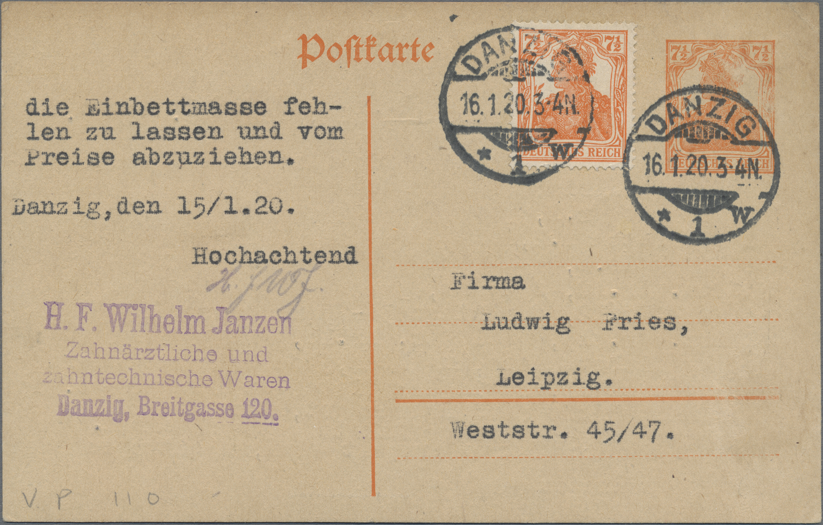 Lot 05909 - Danzig - Ganzsachen - Auktionshaus Christoph Gärtner GmbH & Co. KG 58th AUCTION - Day 2 Lot 05909 - Danzig - Ganzsachen - Auktionshaus Christoph Gärtner GmbH & Co. KG 58th AUCTION - Day 2