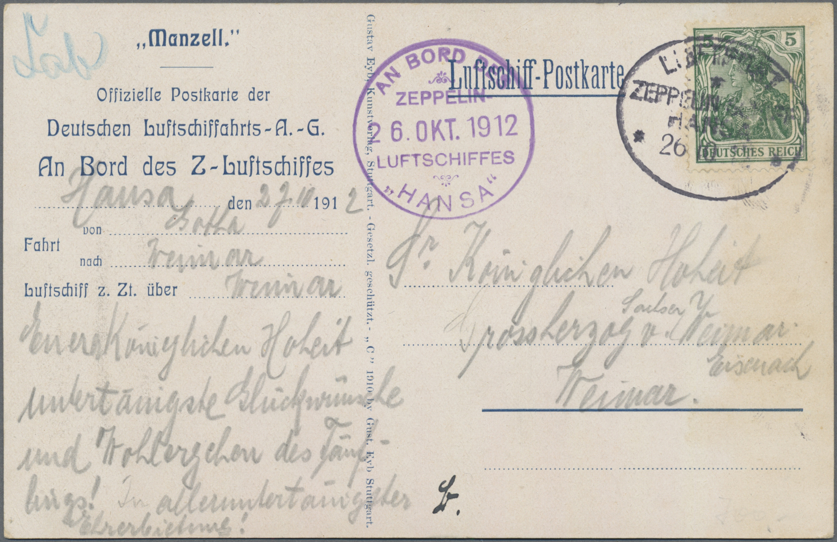 Lot 03312 - zeppelinpost deutschland  -  Auktionshaus Christoph Gärtner GmbH & Co. KG 55th AUCTION - Day 2