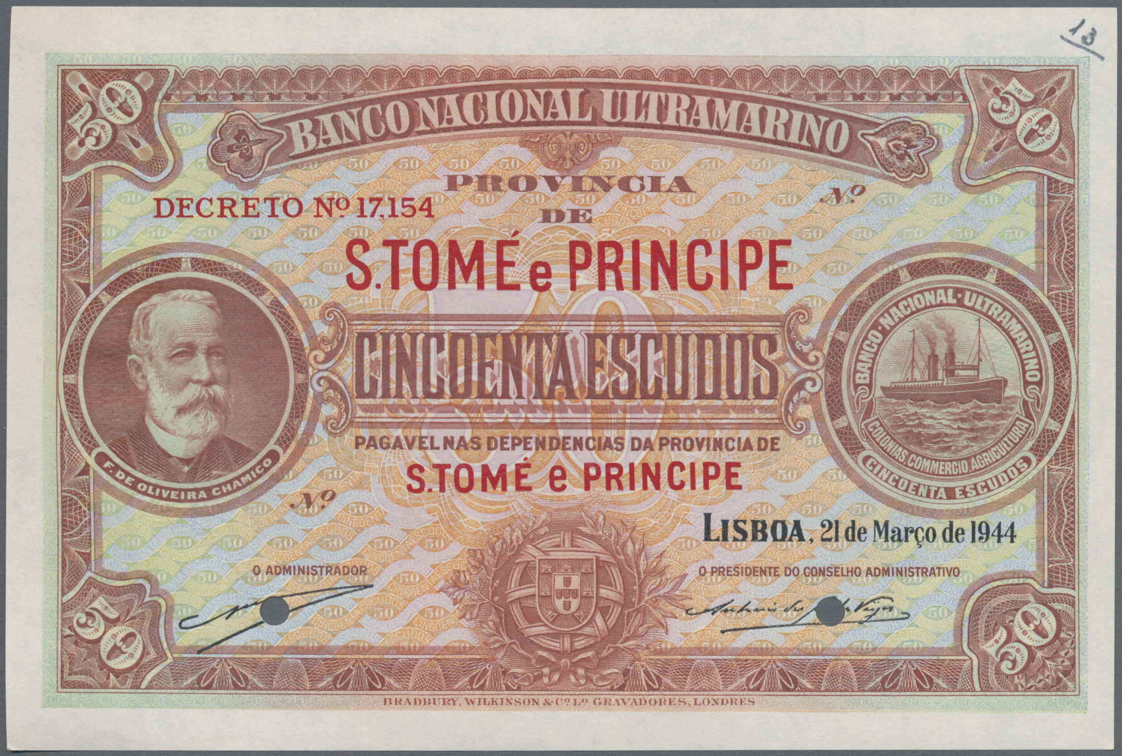 Lot 02483 - Saint Thomas & Prince / Sao Tome e Principe | Banknoten - Auktionshaus Christoph Gärtner GmbH & Co. KG Sale #45 Banknotes Worldwide Lot 02483 - Saint Thomas & Prince / Sao Tome e Principe | Banknoten - Auktionshaus Christoph Gärtner GmbH & Co. KG Sale #45 Banknotes Worldwide