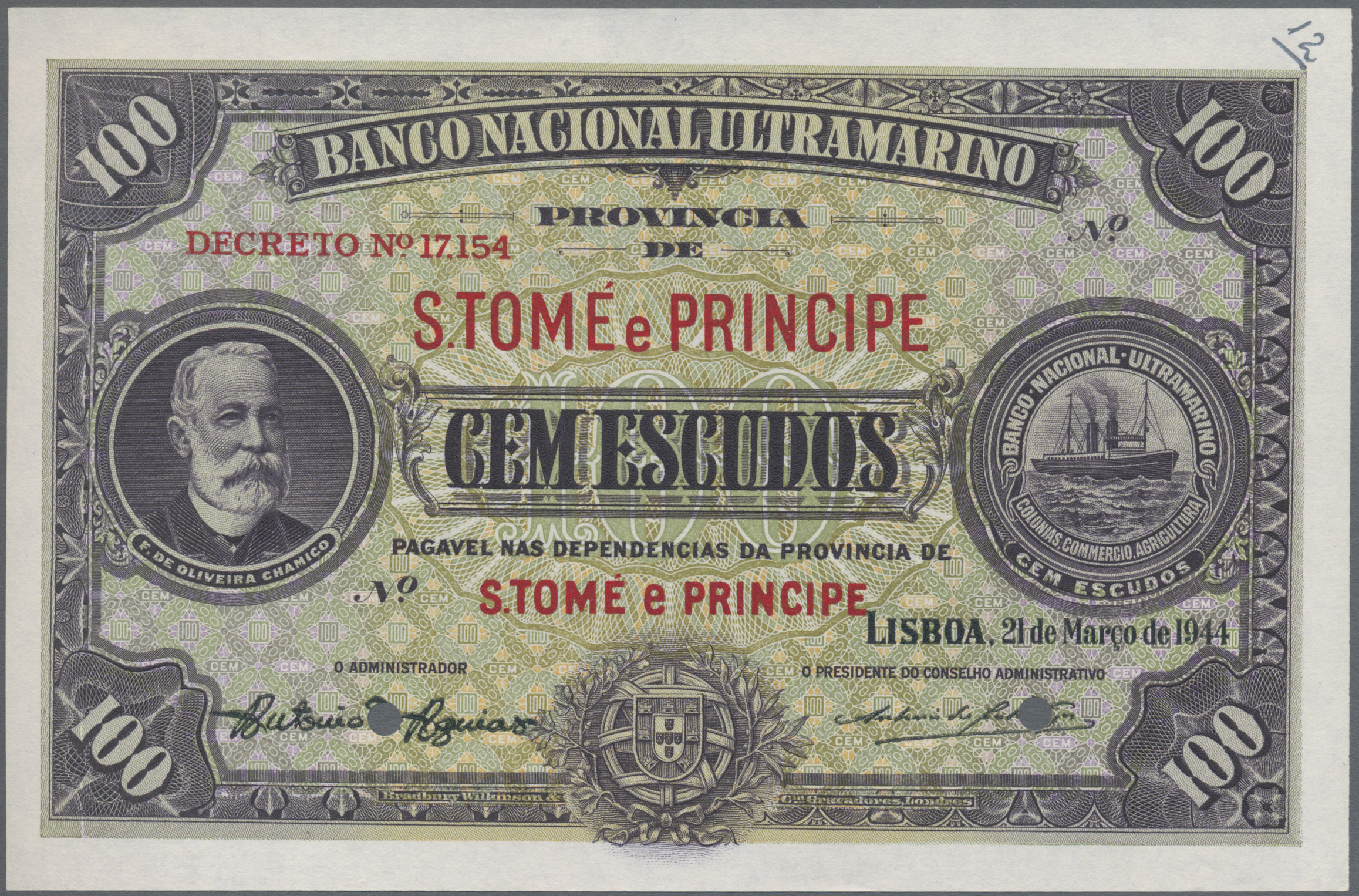 Lot 02484 - Saint Thomas & Prince / Sao Tome e Principe | Banknoten - Auktionshaus Christoph Gärtner GmbH & Co. KG Sale #45 Banknotes Worldwide Lot 02484 - Saint Thomas & Prince / Sao Tome e Principe | Banknoten - Auktionshaus Christoph Gärtner GmbH & Co. KG Sale #45 Banknotes Worldwide