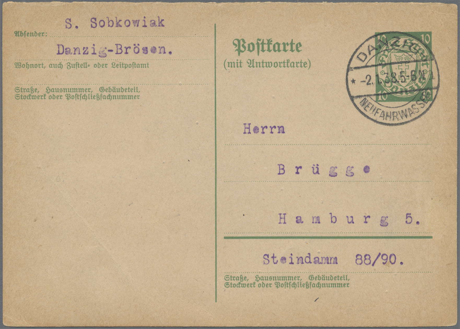 Lot 05929 - Danzig - Ganzsachen - Auktionshaus Christoph Gärtner GmbH & Co. KG 58th AUCTION - Day 2 Lot 05929 - Danzig - Ganzsachen - Auktionshaus Christoph Gärtner GmbH & Co. KG 58th AUCTION - Day 2