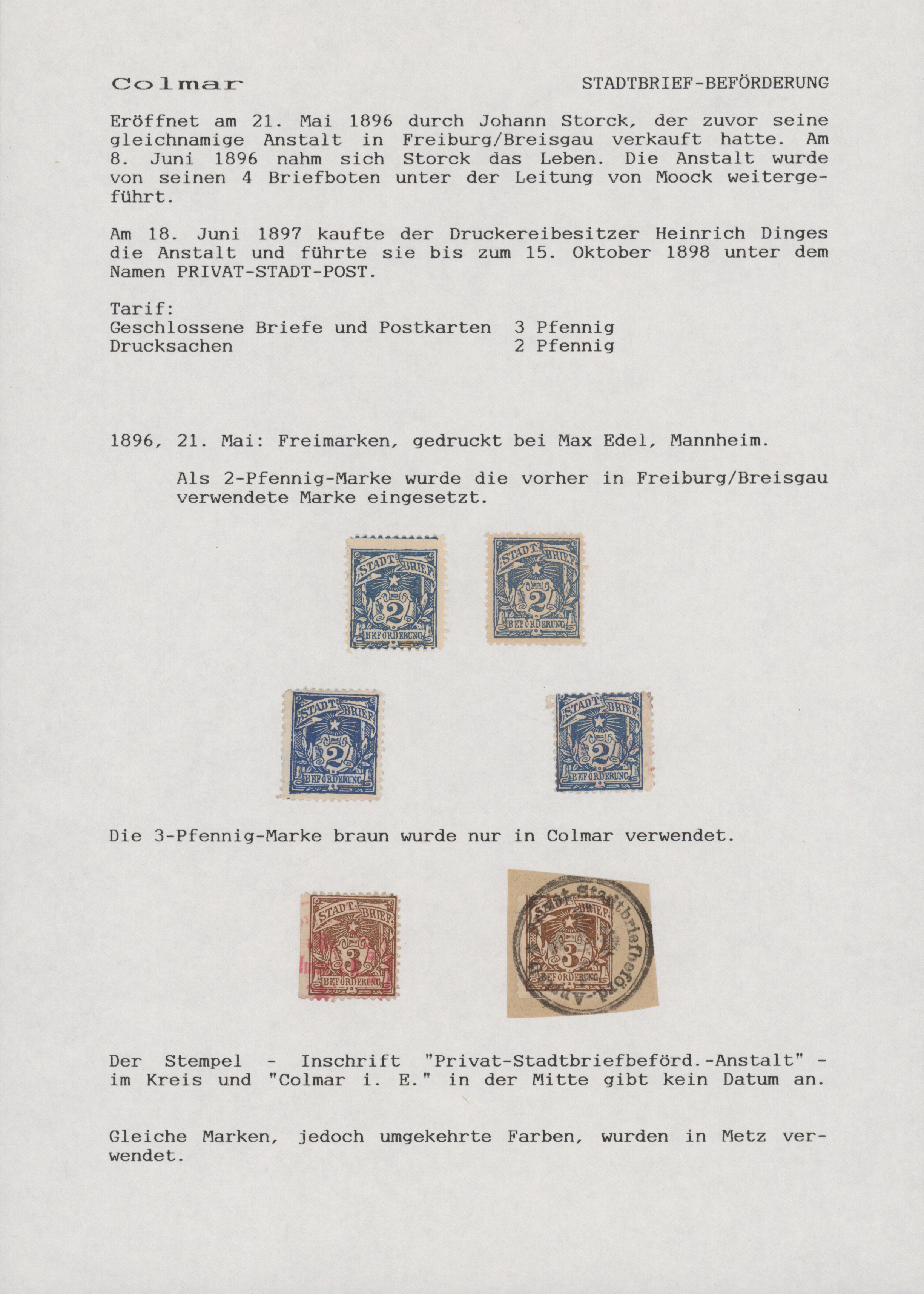 Lot 10823 - Deutsches Reich - Privatpost (Stadtpost)  -  Auktionshaus Christoph Gärtner GmbH & Co. KG 57th AUCTION - Day 5